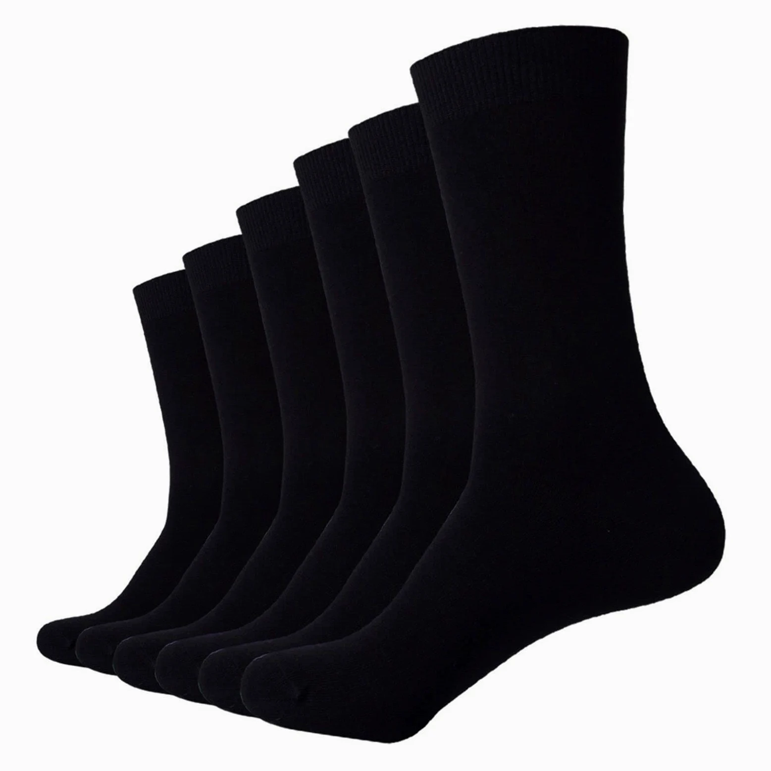 ZZSRJ Calcetines Negros for Hombre Vestido de Negocios Calcetines (6 Pares/Lote) (Color : 6Pairs-Black, tamaño : EU40-46)