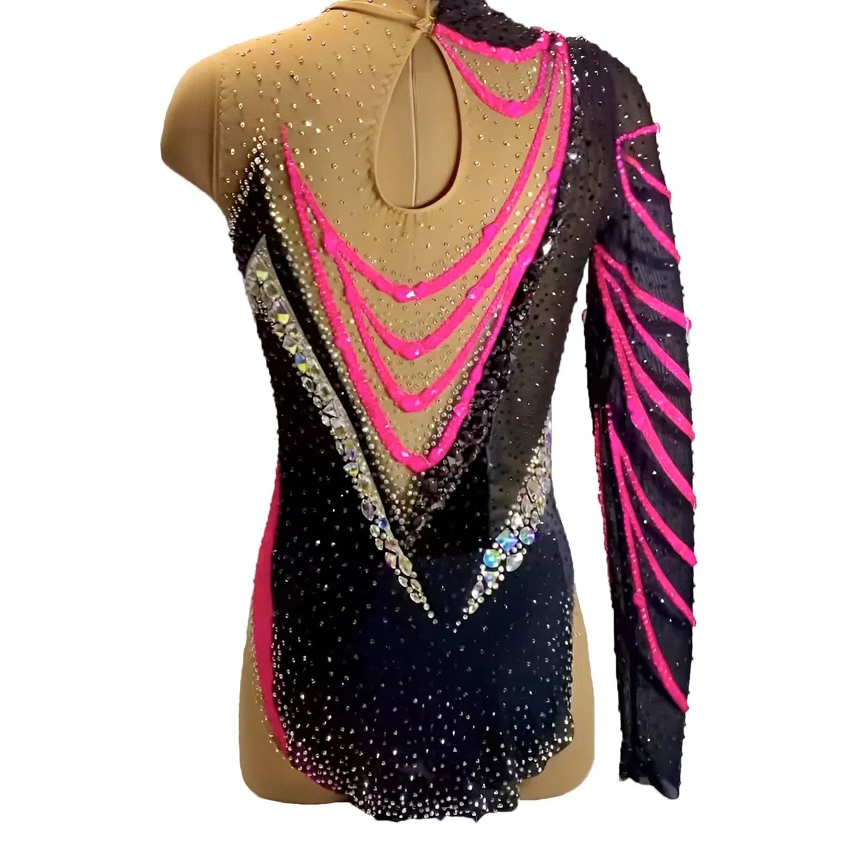Malla De Gimnasia Rítmica for Niña Con Detalles De Cristal, Ropa De Gimnasia Hecha A Mano for Mujer for Un Rendimiento Superior