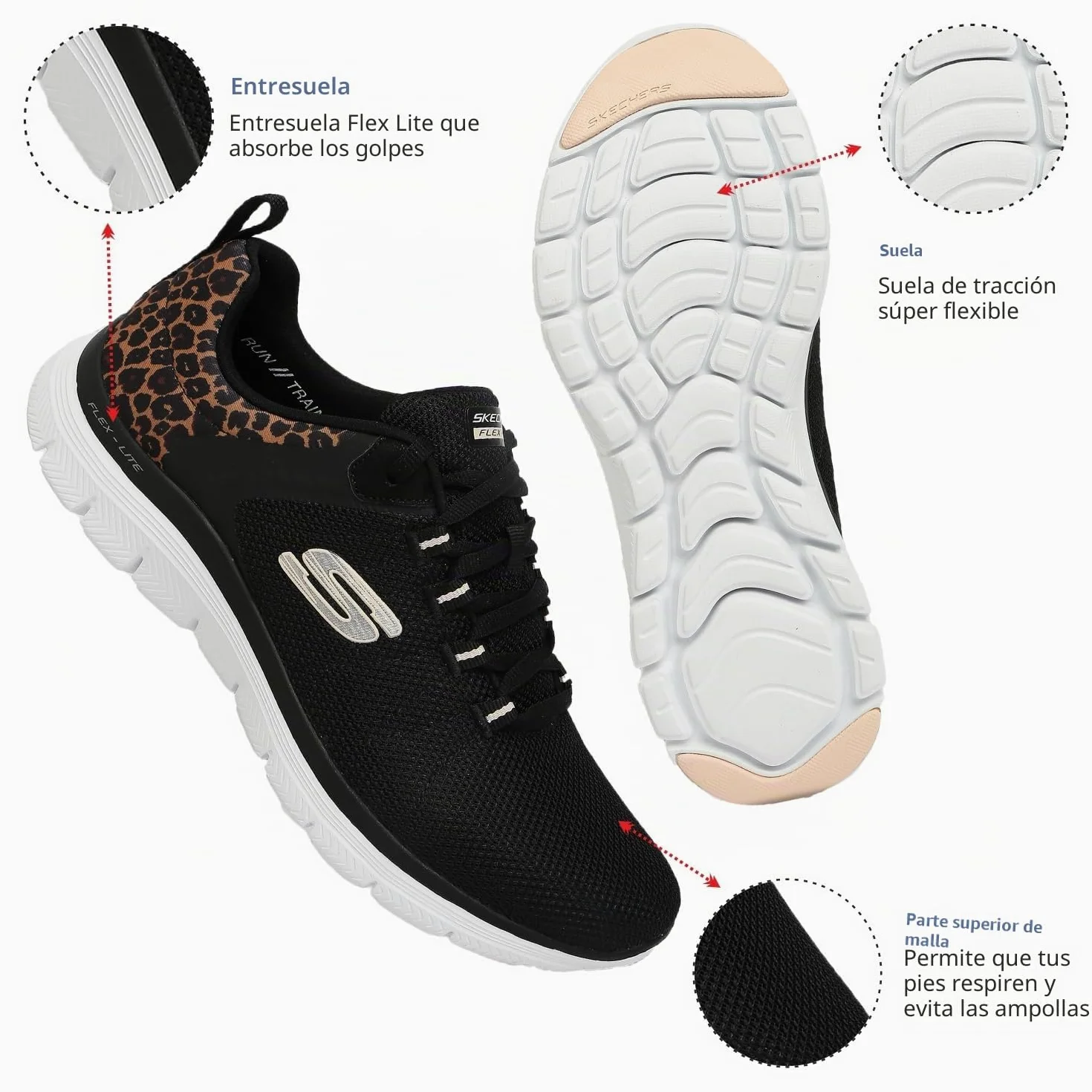 Skechers Flex Appeal 4.0 Wild Ballad, Zapatillas Mujer