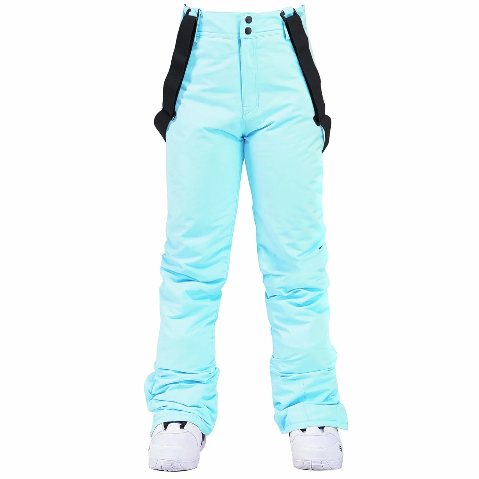 Pantalones de esquí impermeables mujer con tirantes ajustables softshell cálidos