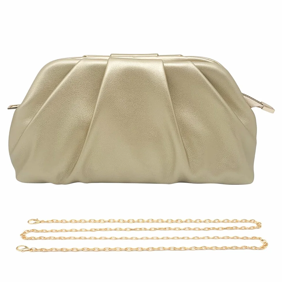 Pahajim Bolsos de Fiesta Clutch Bolso de Mano para Mujer PU Piel con Cadena Desmontable Bolsos Ceremonia Bandolera para Bodas, Cenas, Eventos