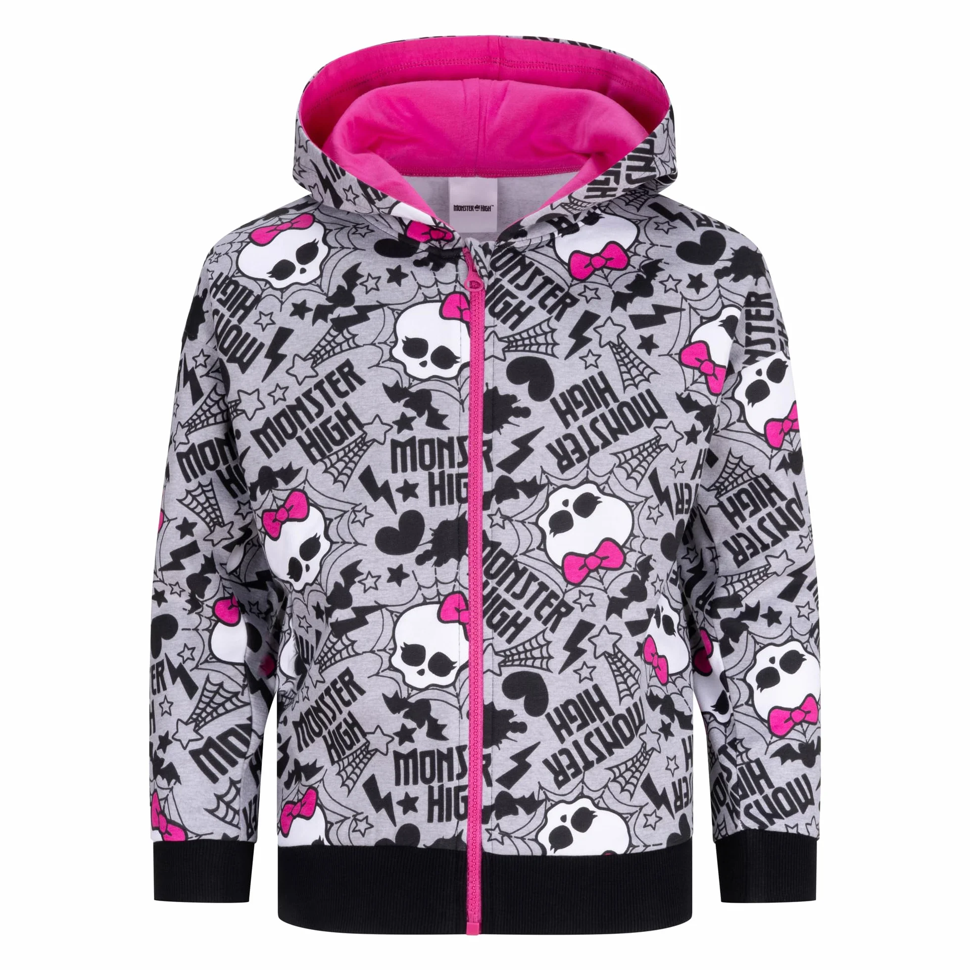 Monster High - Sudadera con capucha para niñas, color gris