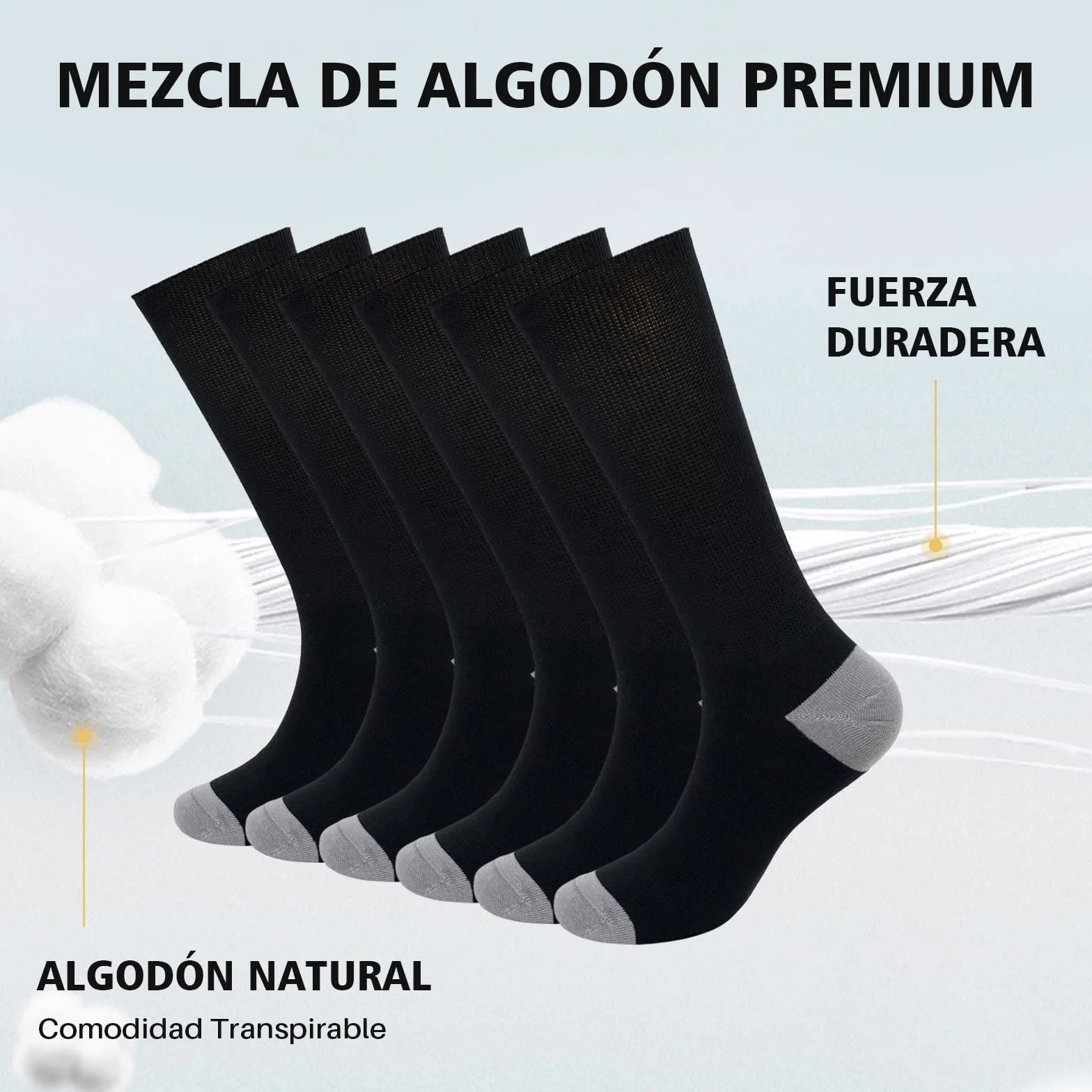 PUTUO Calcetines Diabeticos para Hombre Mujer: Calcetín sin Elastico y sin Costuras de Algodón para Hombres - Calcetines Extra Anchos para Pies Hinchados 6 pares