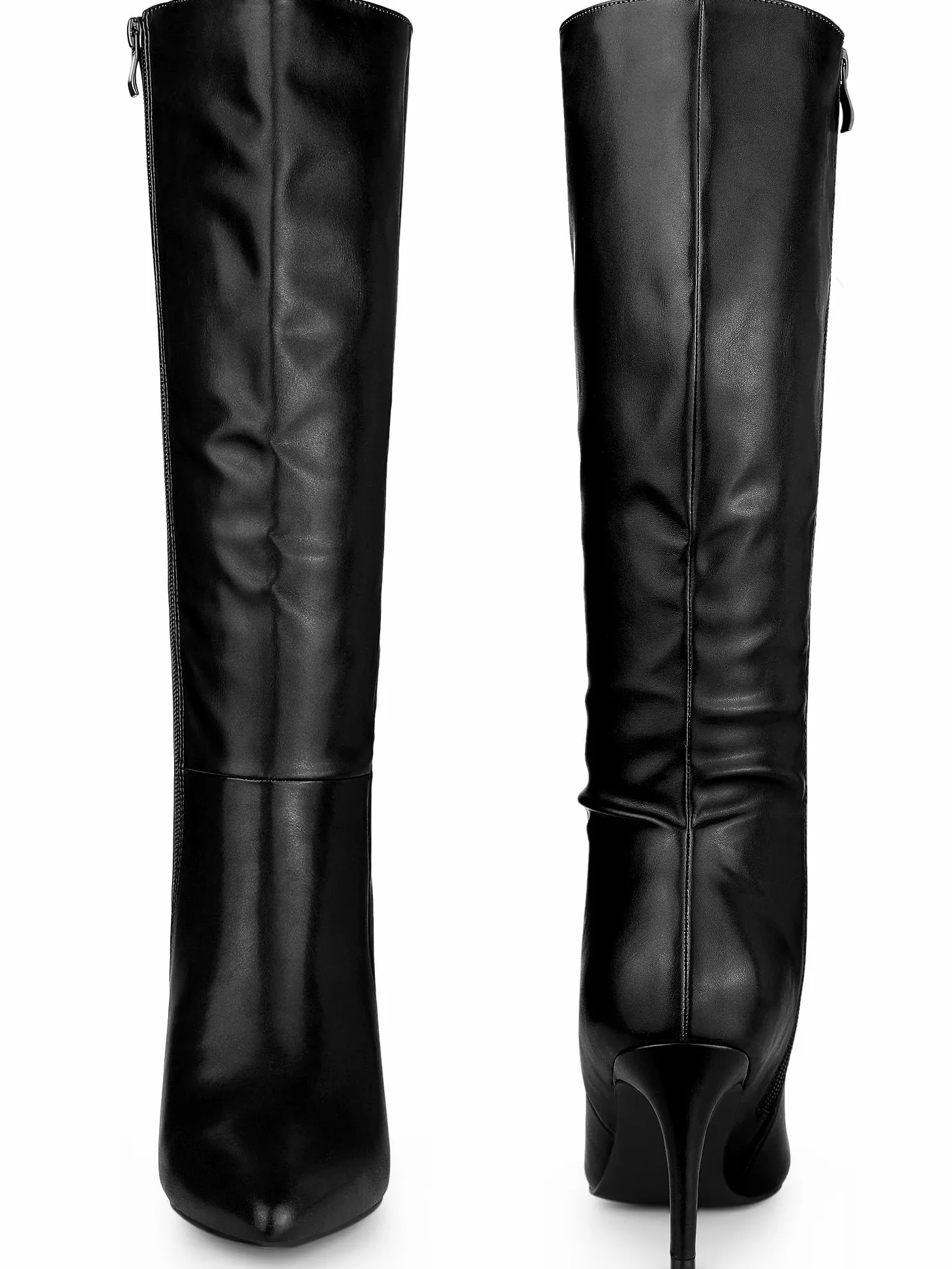 Perphy Botas altas de tacón alto con punta puntiaguda y tacón de aguja para mujer