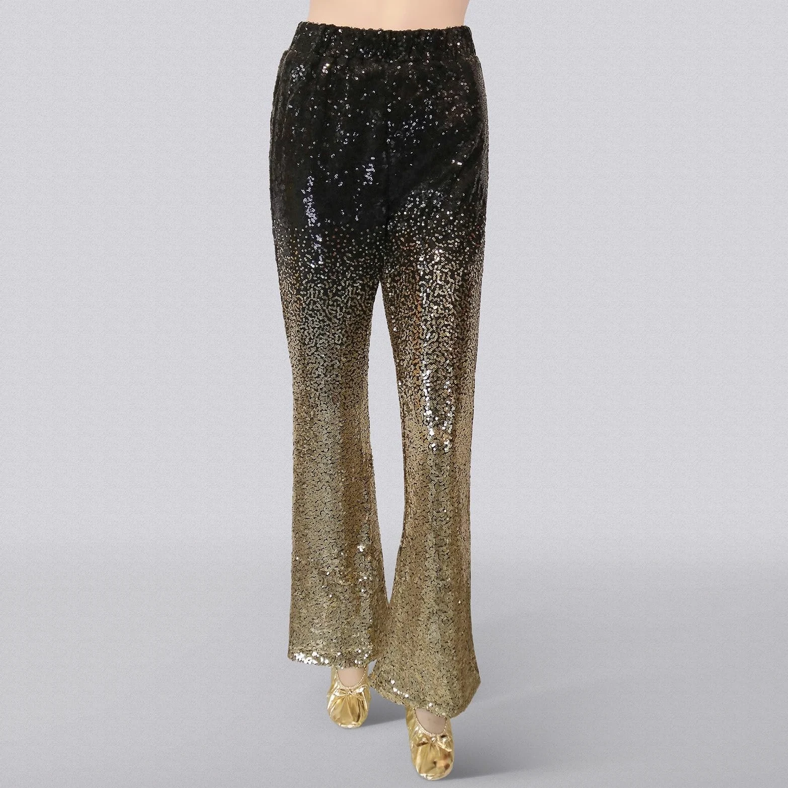 Generisch Pantalones largos de estilo degradado para danza, espectáculos de teatro, noches de club de jazz, elegantes pantalones elásticos