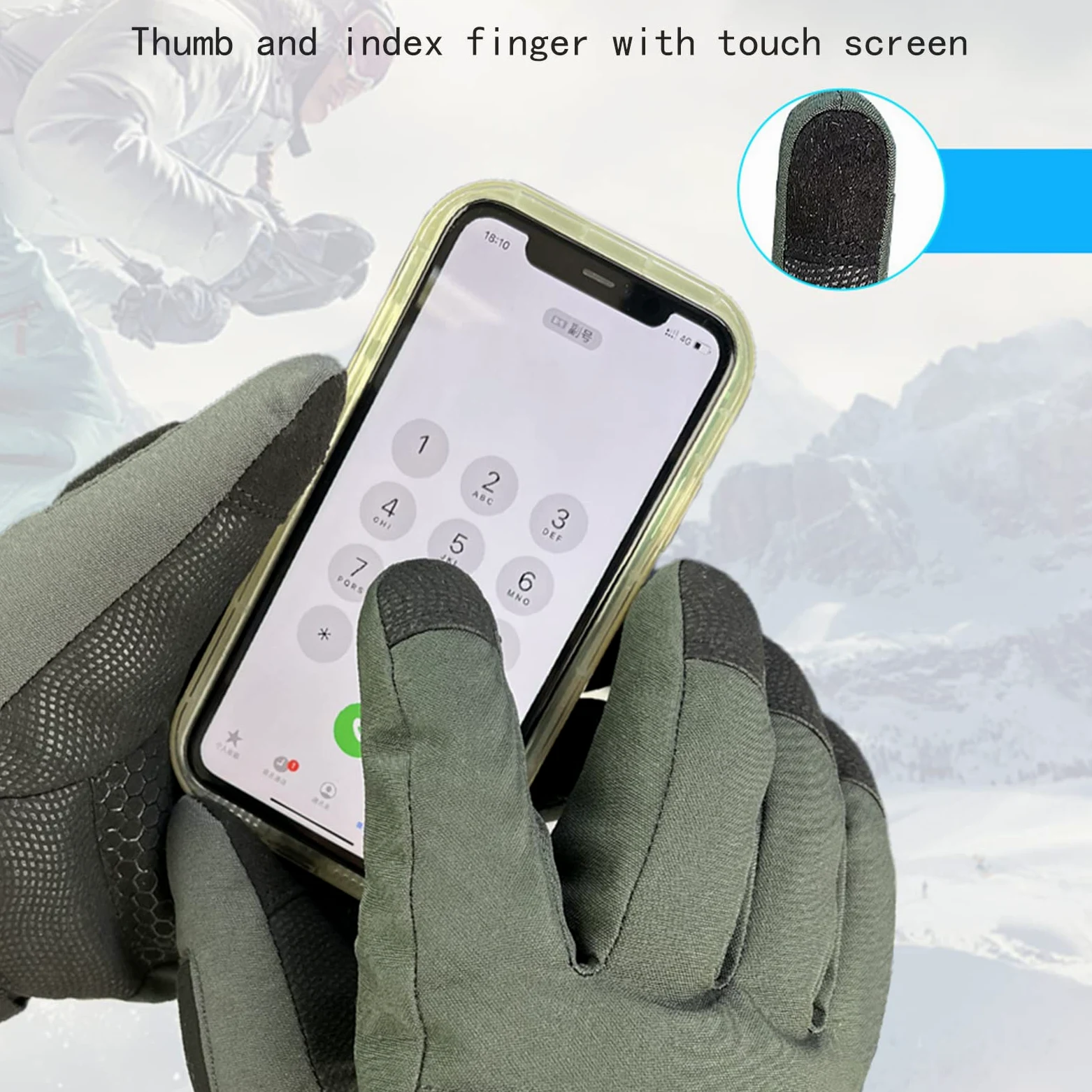 CHEWYNP Guantes de Invierno para Hombres y Mujeres - Guante Cálido Impermeable para Clima Frío, Guantes Térmicos con Pantalla Táctil Dedo Recargable 2200mAh Guantes de Esquí con Calefacció