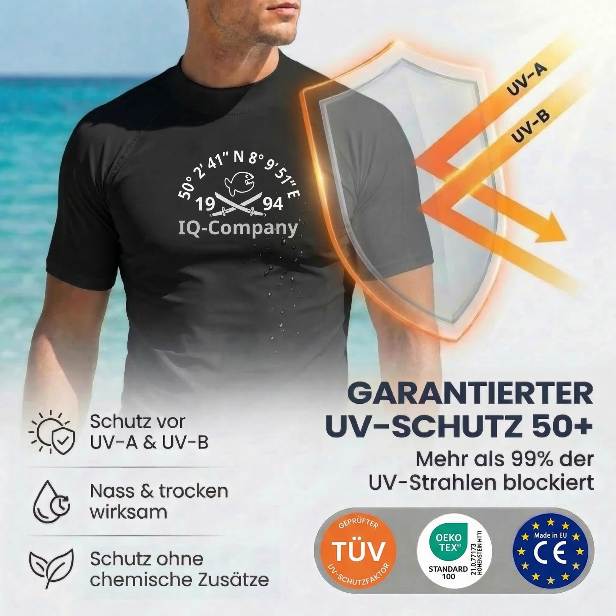 iQ-Company UV 300 - Camiseta Loose Fit, protección UV