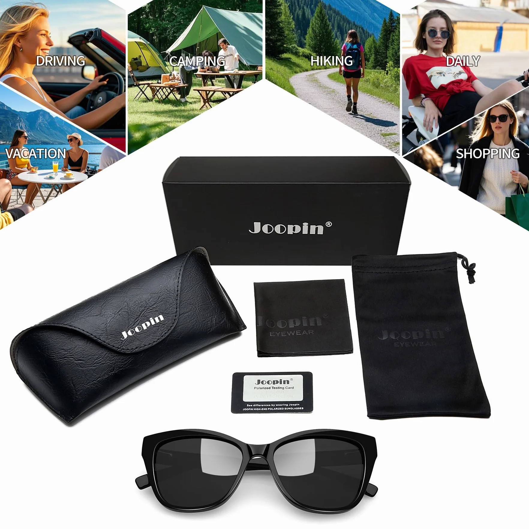 Joopin Gafas de Sol Mujer Polarizadas Acetato TR90 Ojos de Gato UV400