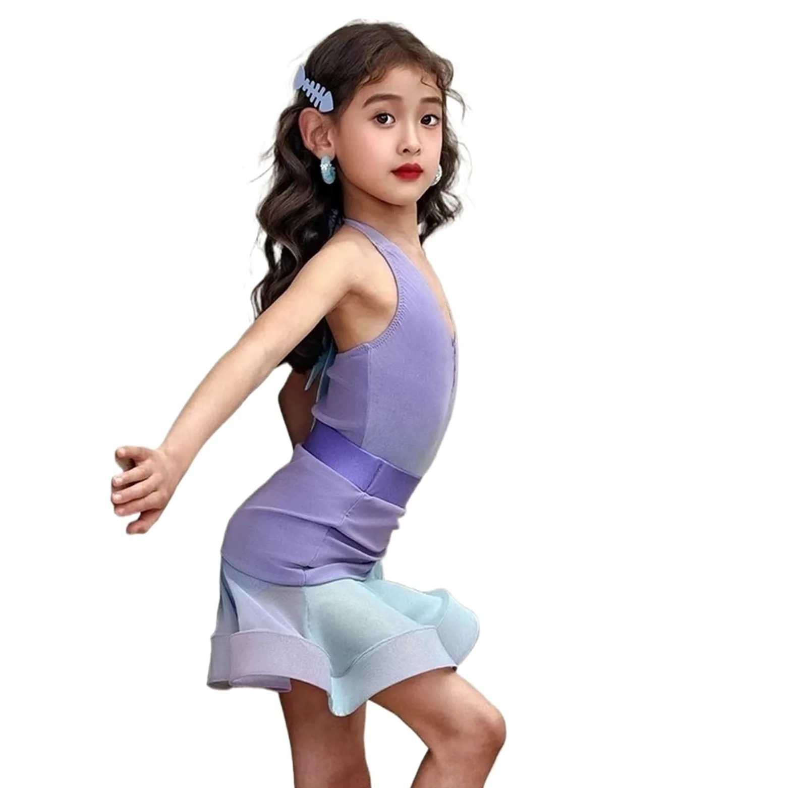 Reglamento de competición rendimiento traje entrenamiento baile latino for niñas Vestido Ropa adecuada para patinaje latino y artístico