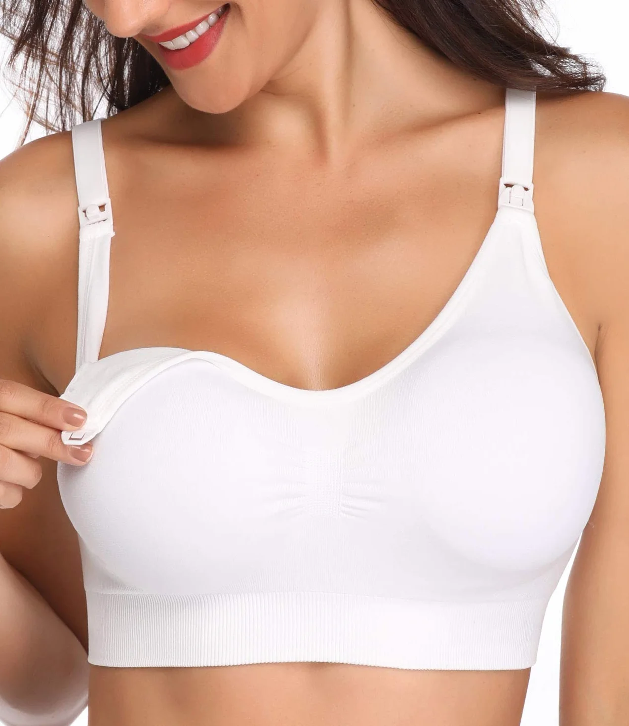 Womens Sleeping Nursing Bra Wirefree Breastfeeding Maternity Bralette Pack of 5 Color White Size XL