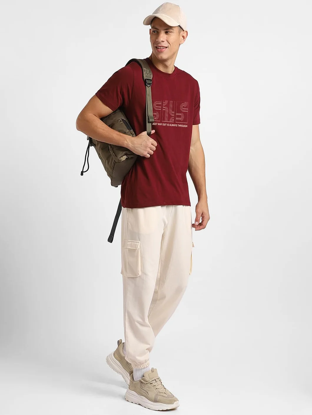 NOBERO Camiseta de algodón para hombre, ajuste normal, estampado gráfico