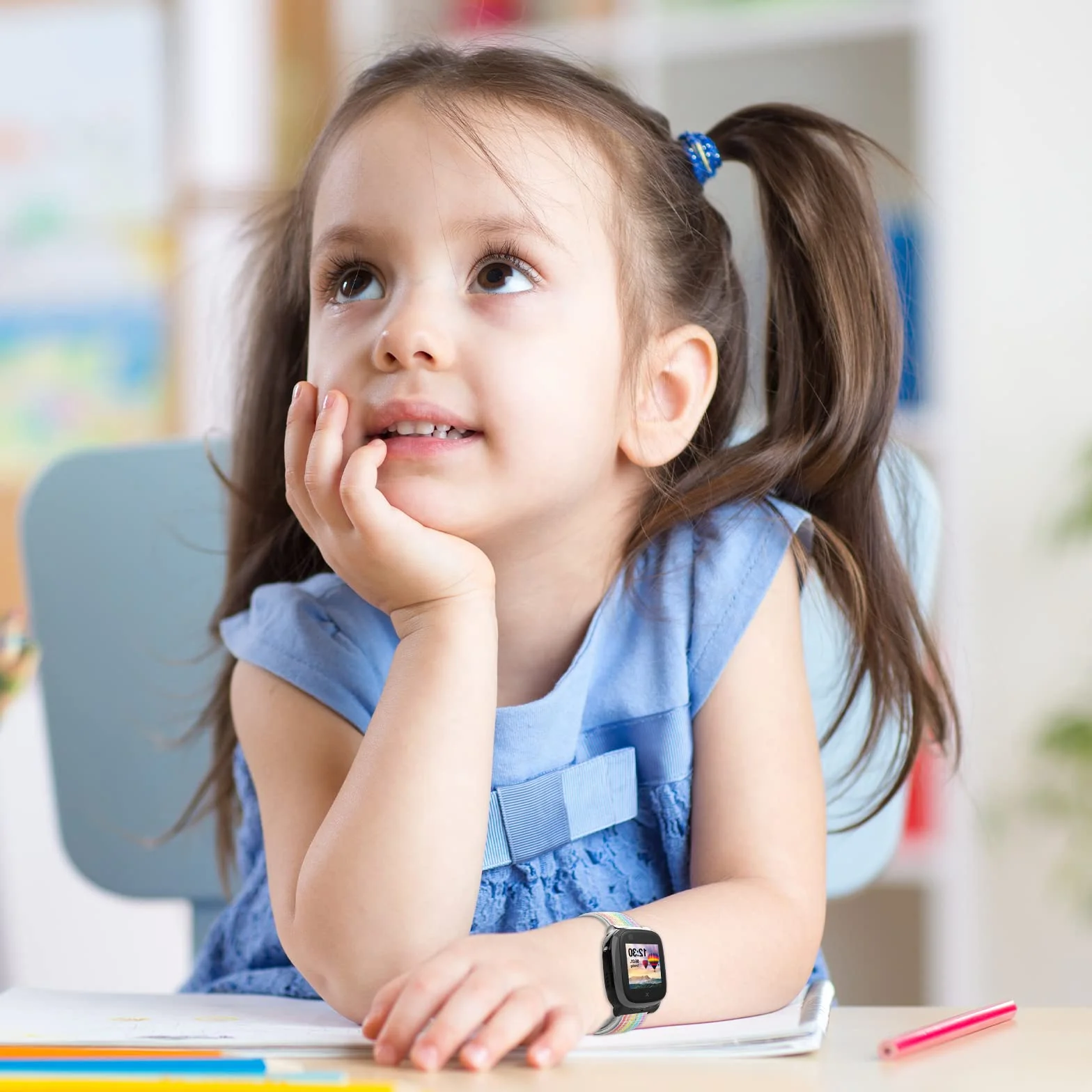 Correa Compatible con Xplora X5 /XGO 2/XGO 3, orrea de Reloj Deportivo de Nailon de Repuesto Ajustable y Transpirable para Niños y Niñas Compatible con Xplora X5 Play/XGO2/XGO3, Arco Iris
