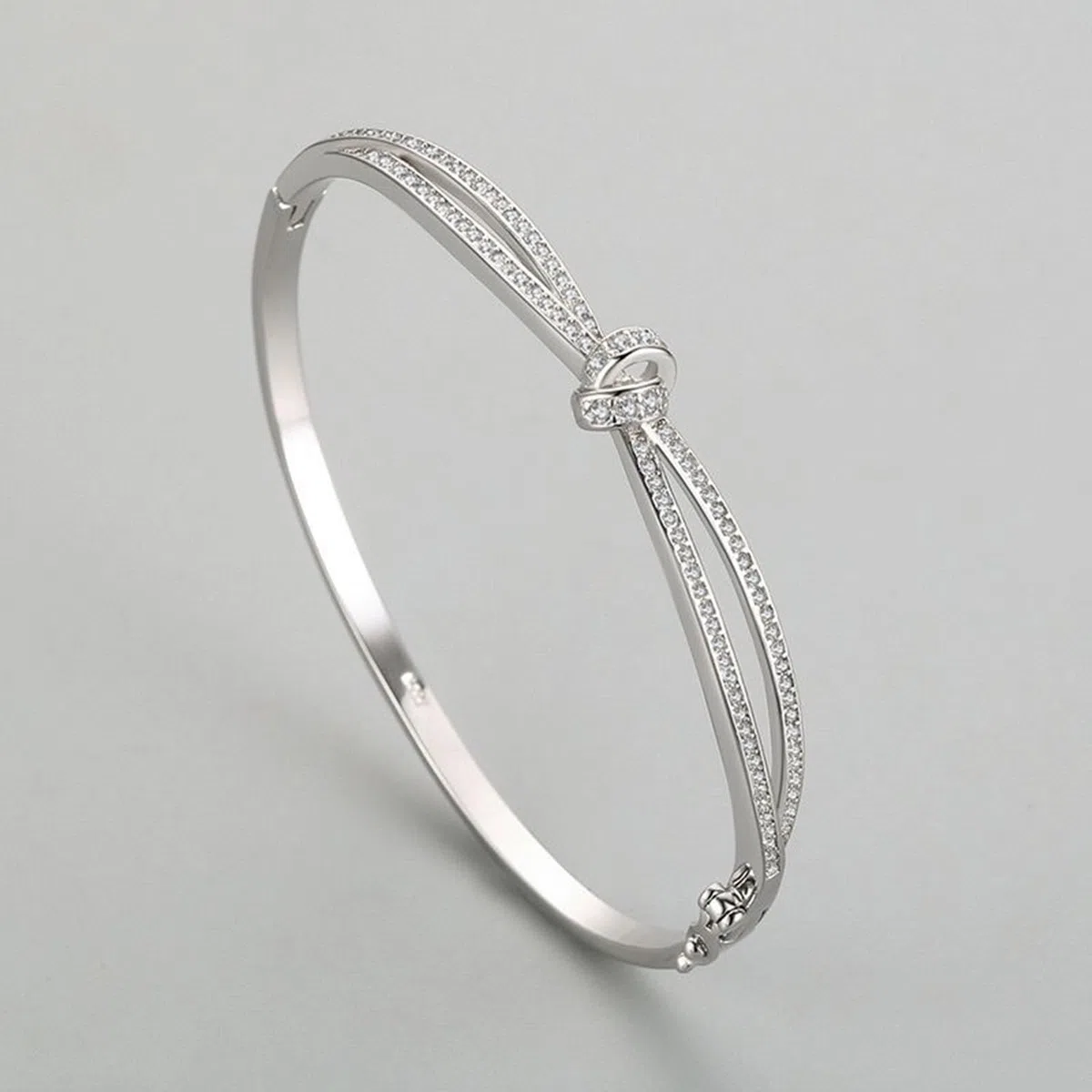 Pulsera infinita para mujer, moissanita con nudo infinito para mujer, oro blanco de 9 K, 14 quilates, 18 quilates, Pt950