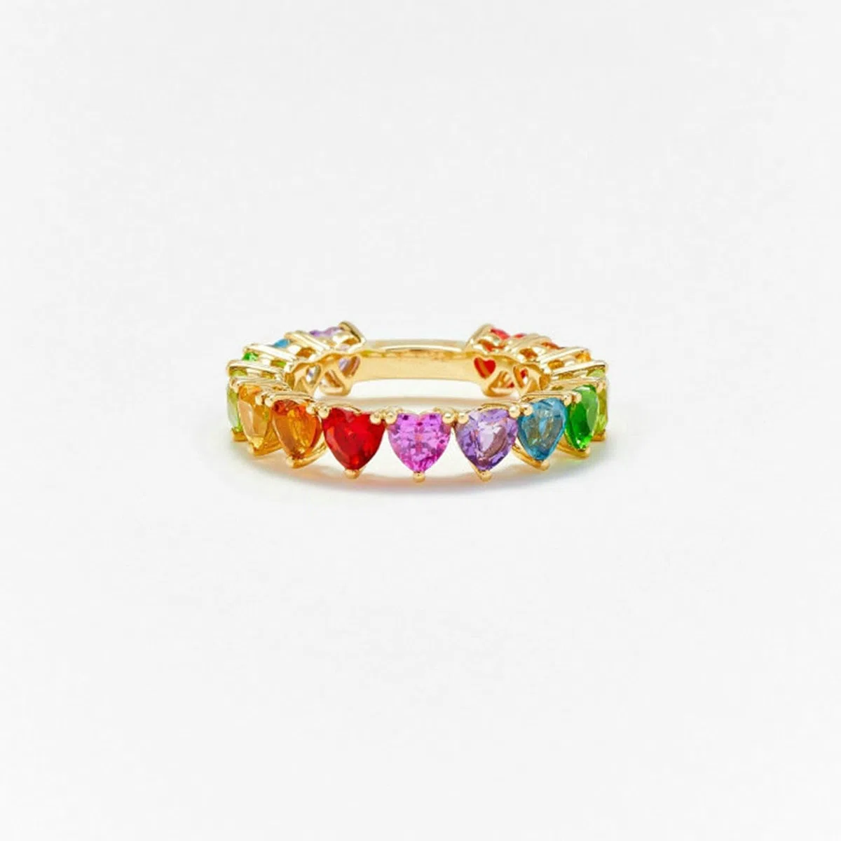 Anillo de compromiso para mujer, oro amarillo de 9 quilates, 14 quilates y 18 quilates con piedras preciosas de colores