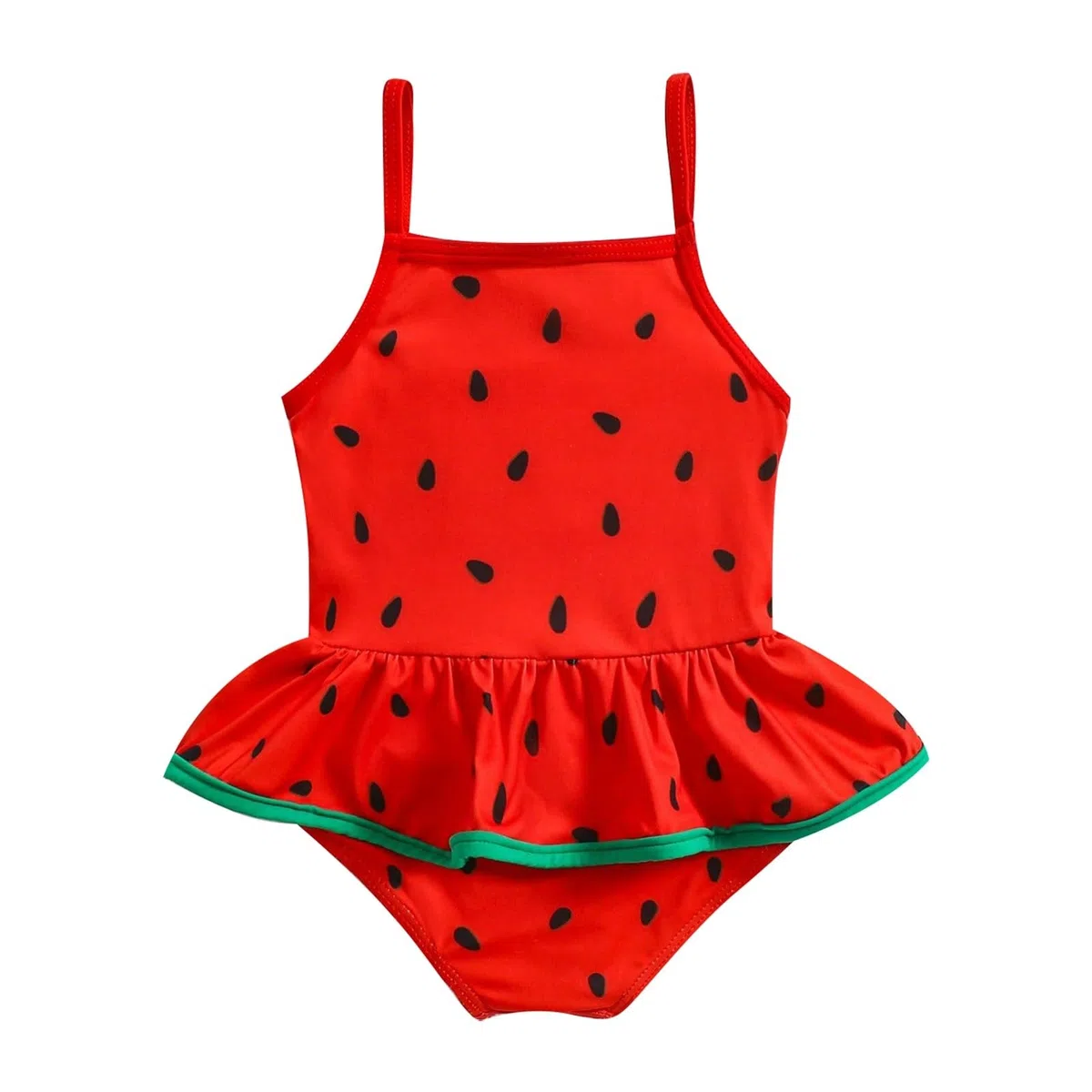 Generisch Bañador deportivo para niña con bonito patrón de sandía, cómodo traje de baño de verano para niños