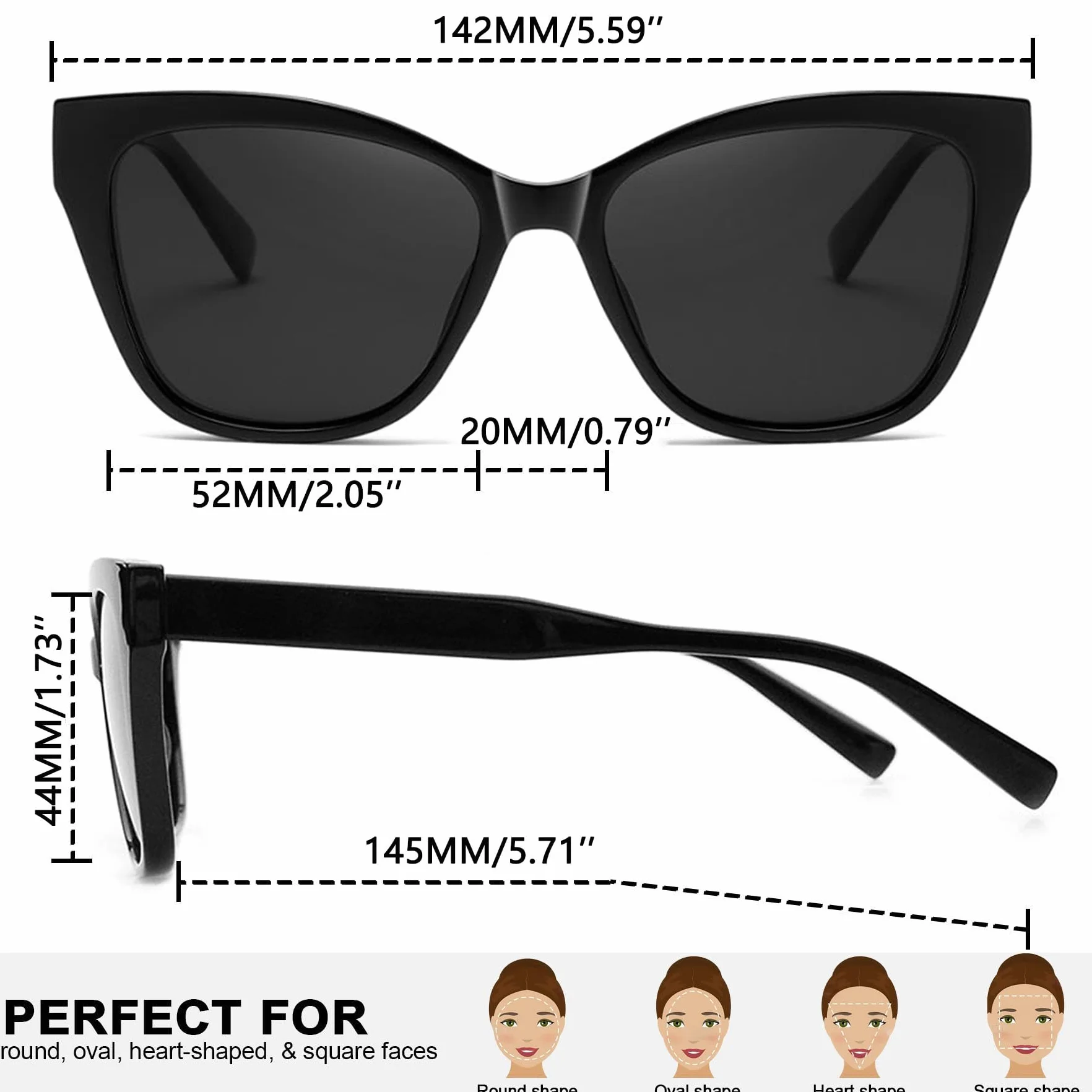Joopin Gafas de Sol Mujer Polarizadas Acetato TR90 Ojos de Gato UV400