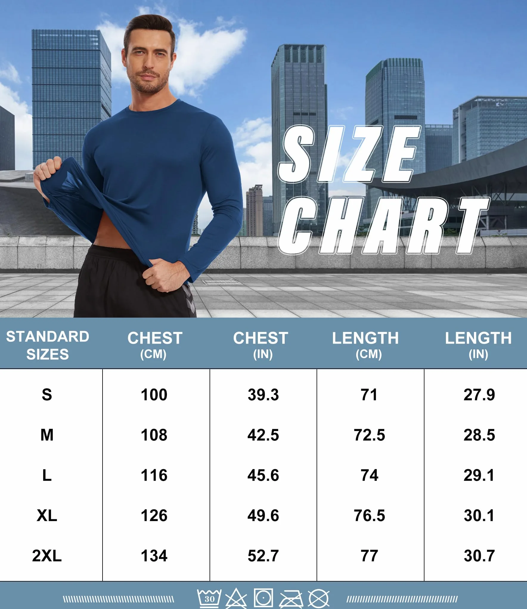 Kinglaman Paquete de 6/7 camisas ligeras de manga larga para hombre, ajuste seco, para entrenamiento, gimnasio, protección solar UPF SPF UV, secado rápido