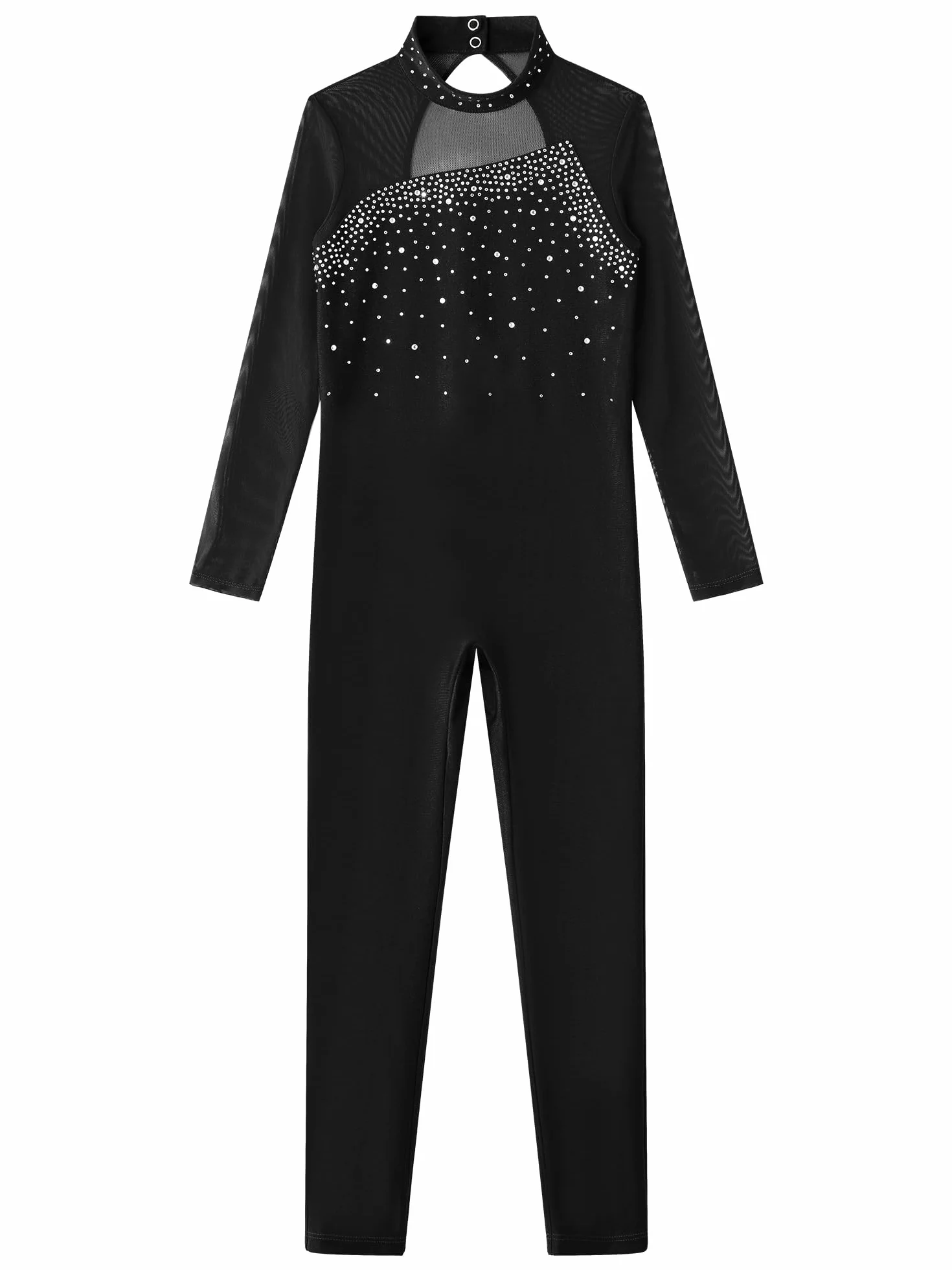 Alvivi Maillot Danza Niña Manga Larga Mono Deporte de Entero Jumpsuit Elástica Leotardo Gimnasia Medias de Ballet Disfraz Bailarina
