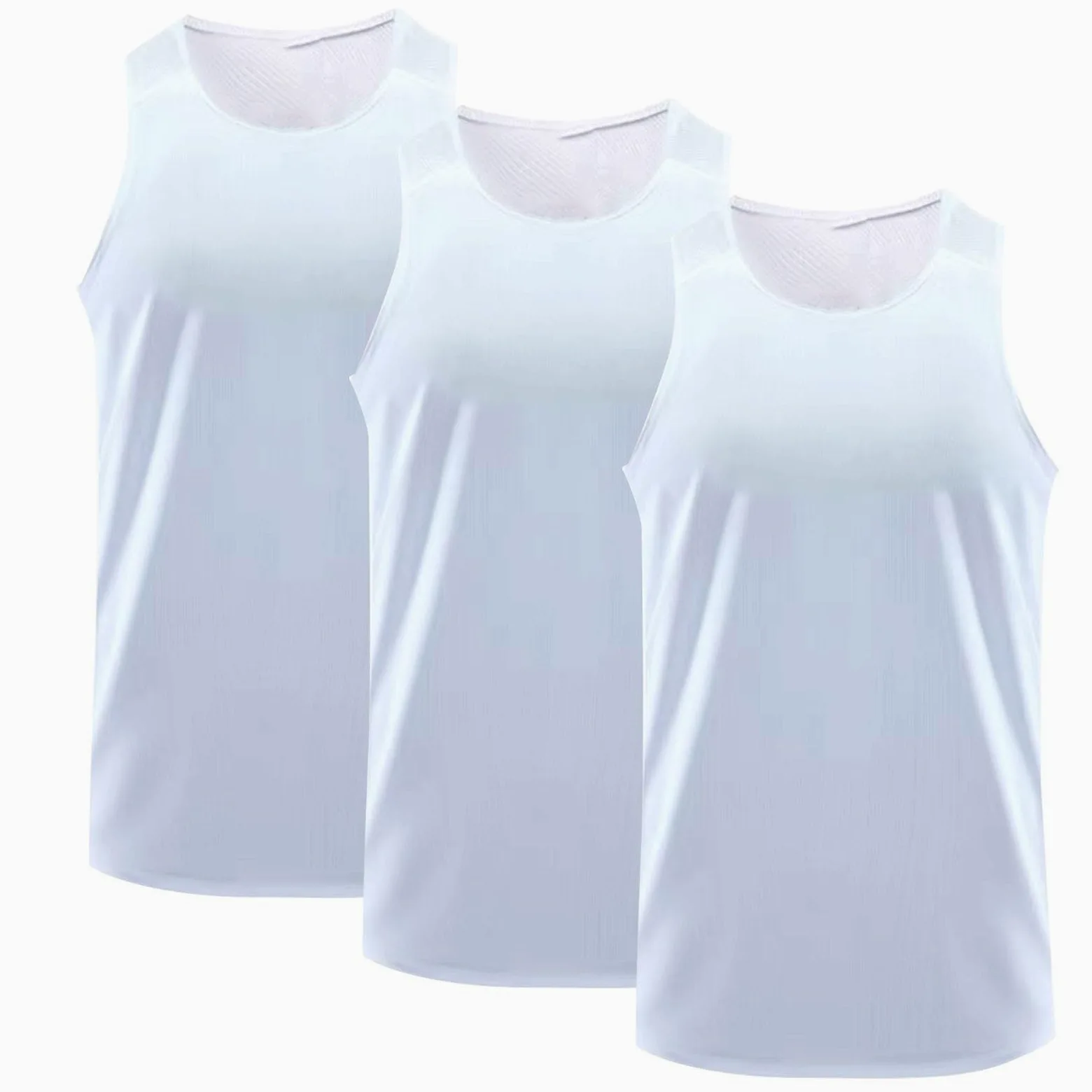 CHUNOTU - Paquete de 3 camisetas sin mangas para hombre, secado rápido, transpirables, atléticas, para entrenamiento, correr, verano, camiseta sin mangas