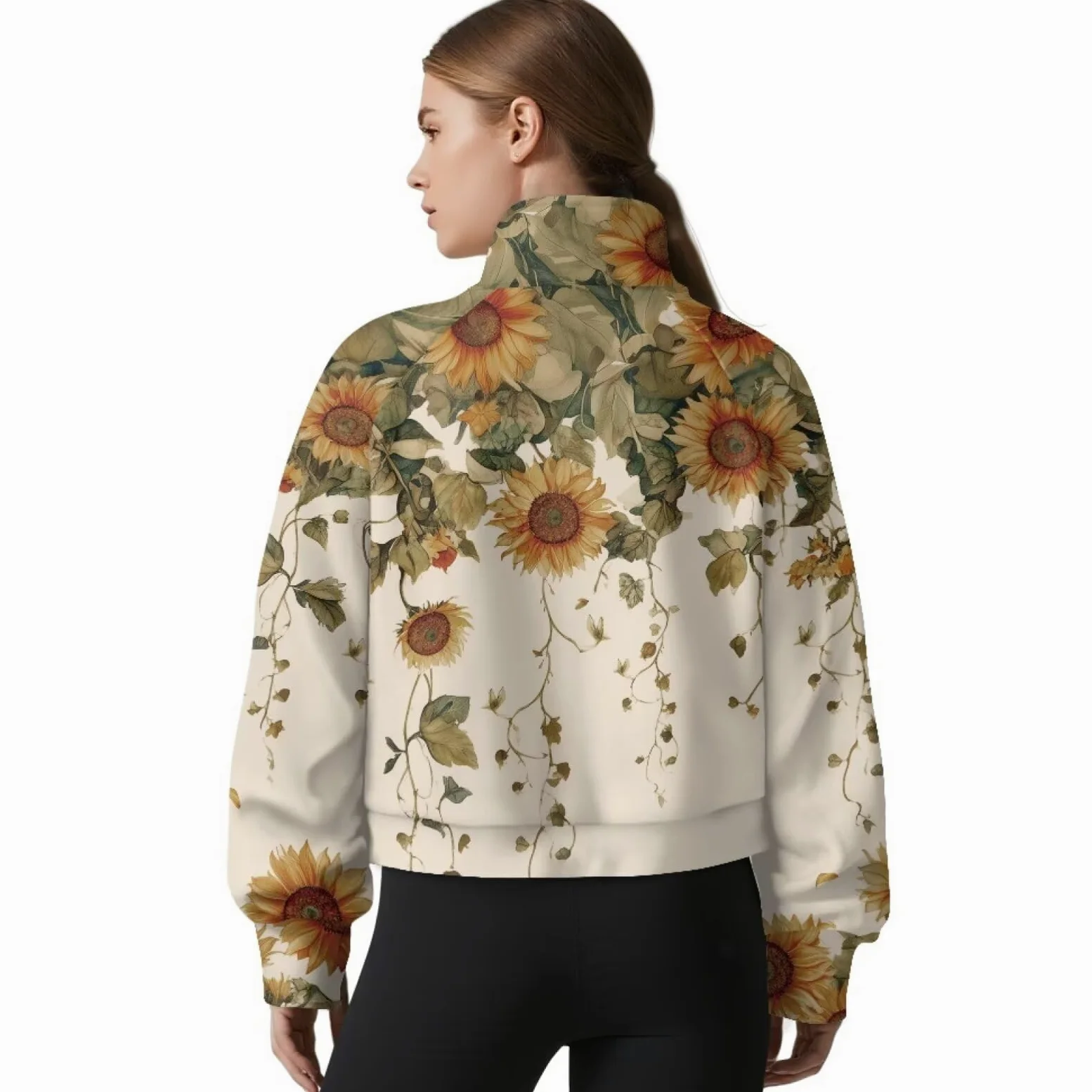 Sudadera de cuello alto para mujer, media cremallera, manga larga, para otoño, entrenamiento, invierno, cálida y suave