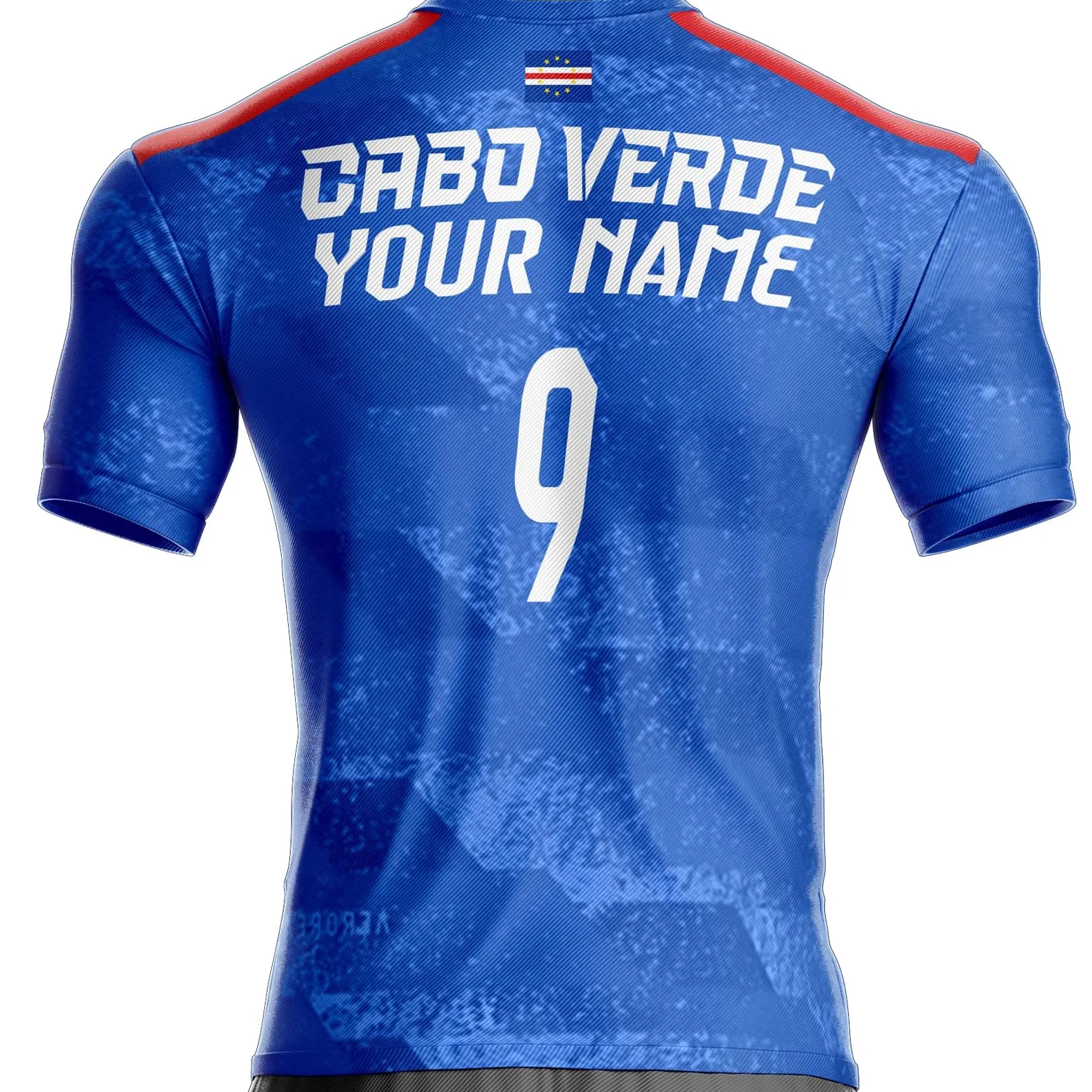 Kap Verde CV-412 Camiseta de Fútbol Regalo Bandera S Azul