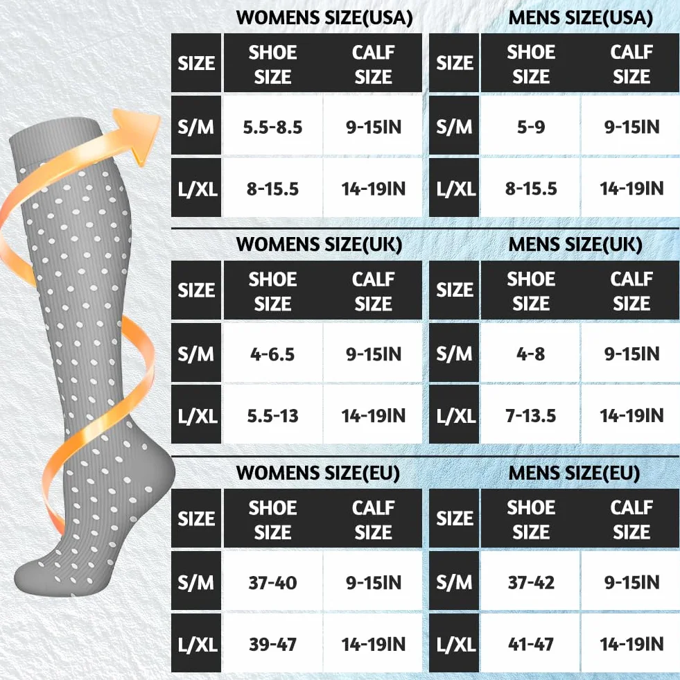 Flintronic 2/3/6 Pares Calcetines de Compresion 15-20mmHg para Enfermera, Running, Ciclismo