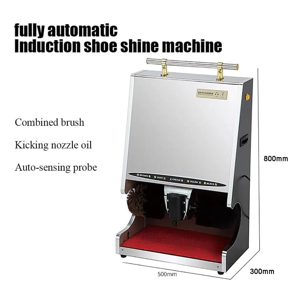 Pulidora automática de zapatos de 100 W, máquina pulidora automática de zapatos por inducción, capacidad de taza de aceite de 100 ml, máquina de limpieza de suelas mecánica eléctrica multifuncional