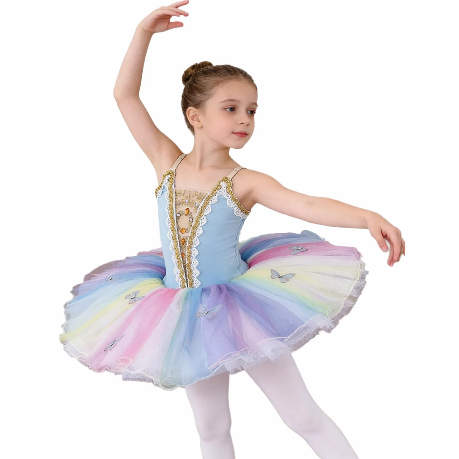 inlzdz Niños Maillot De Ballet Vestido Tutu Bailarina Body Clásico Patinaje Artístico Competición