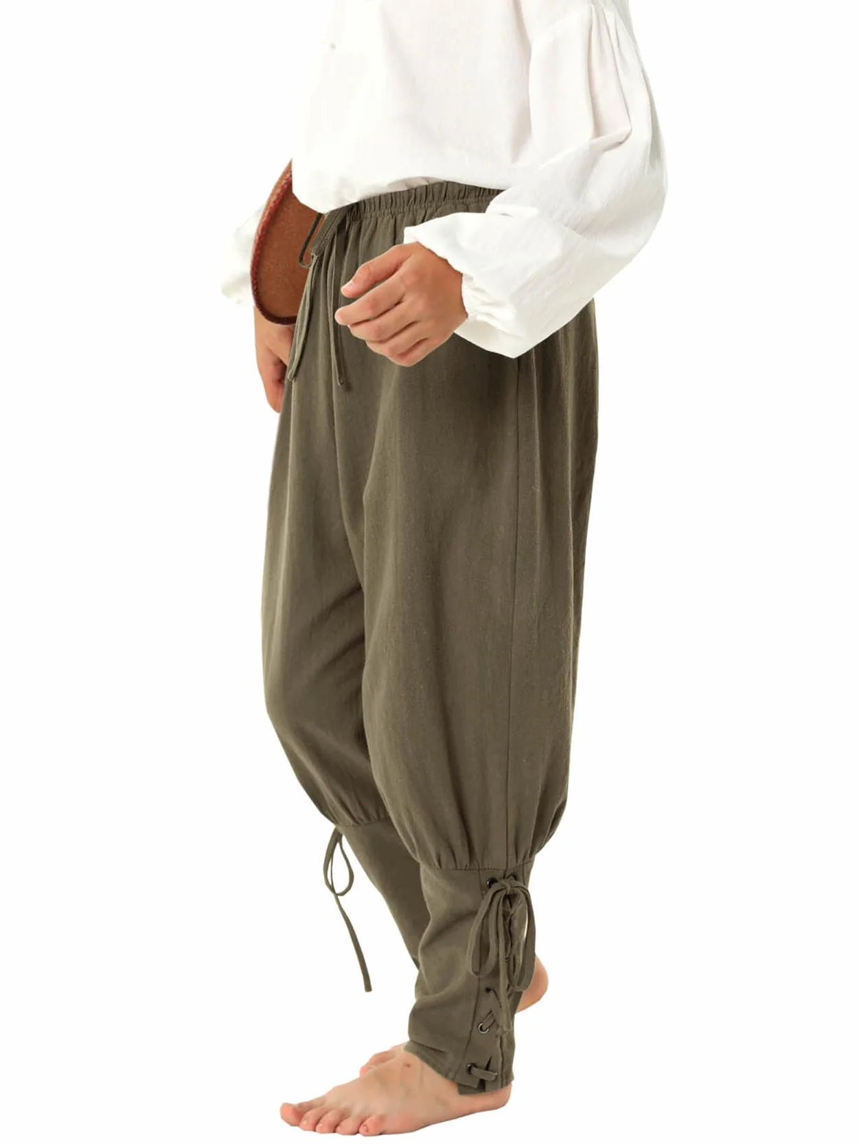 Pantalones medievales para niños con cordones cosplay renacentista steampunk vikingo tiempo libre