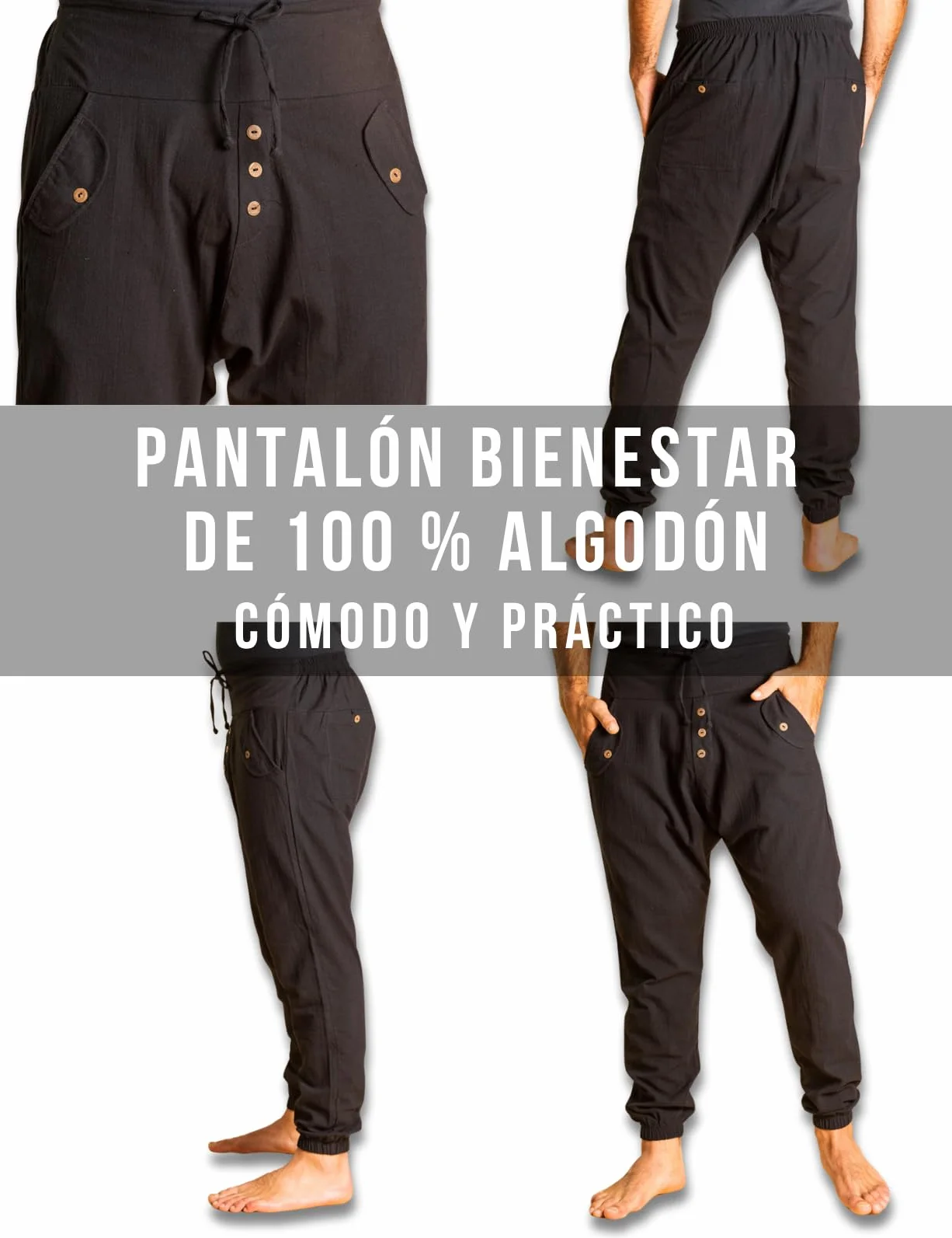 Pantalones Aladino Algodón Cómodos Estilo Harem Ancho Ligero Ajuste Cordón Cintura Elástica Verano Hombre Mujer