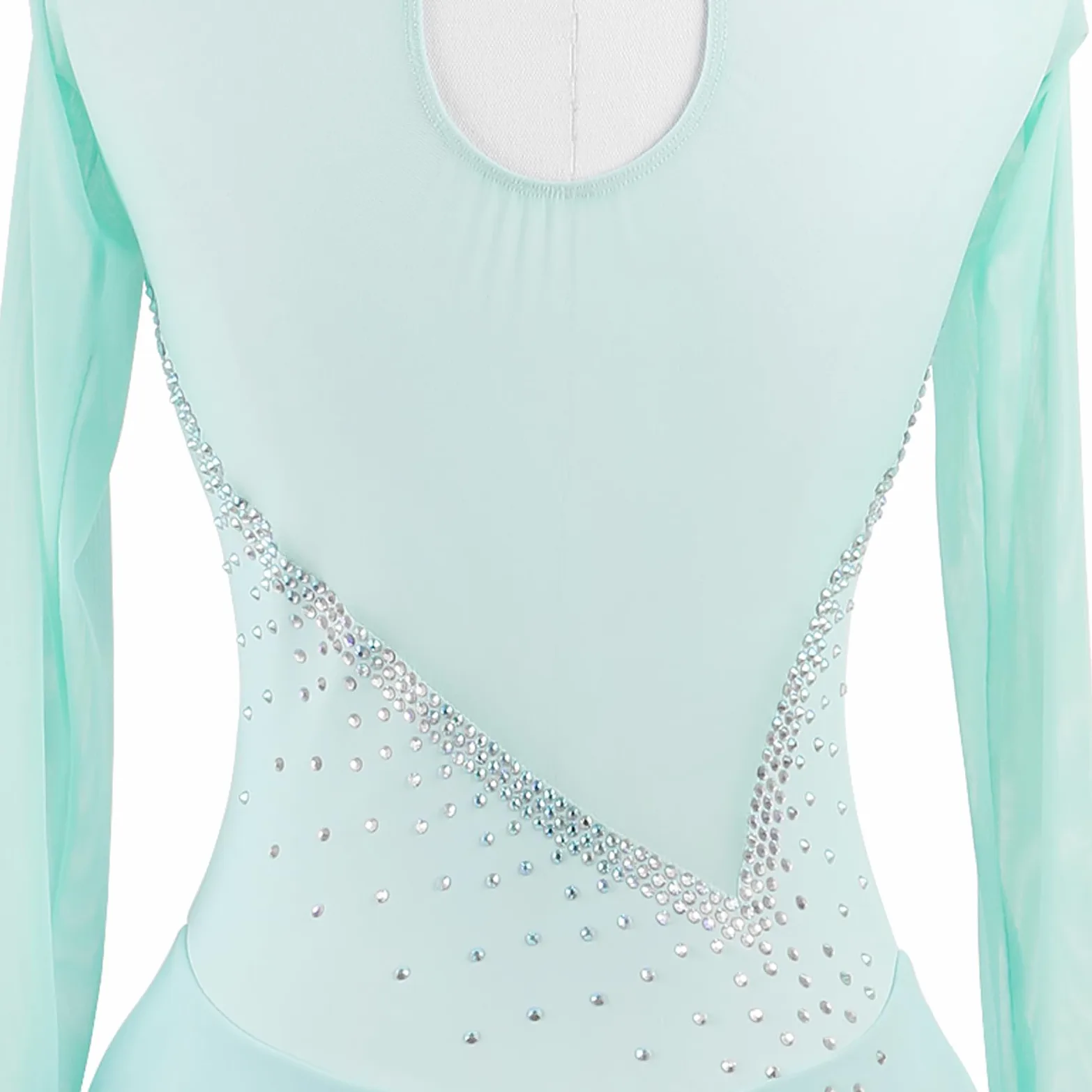 Vestido de Patinaje Artístico para Niñas Maillot de Patinaje sobre Hielo para Mujeres Traje Brillante con Pedrería Traje de Gimnasia Rítmica