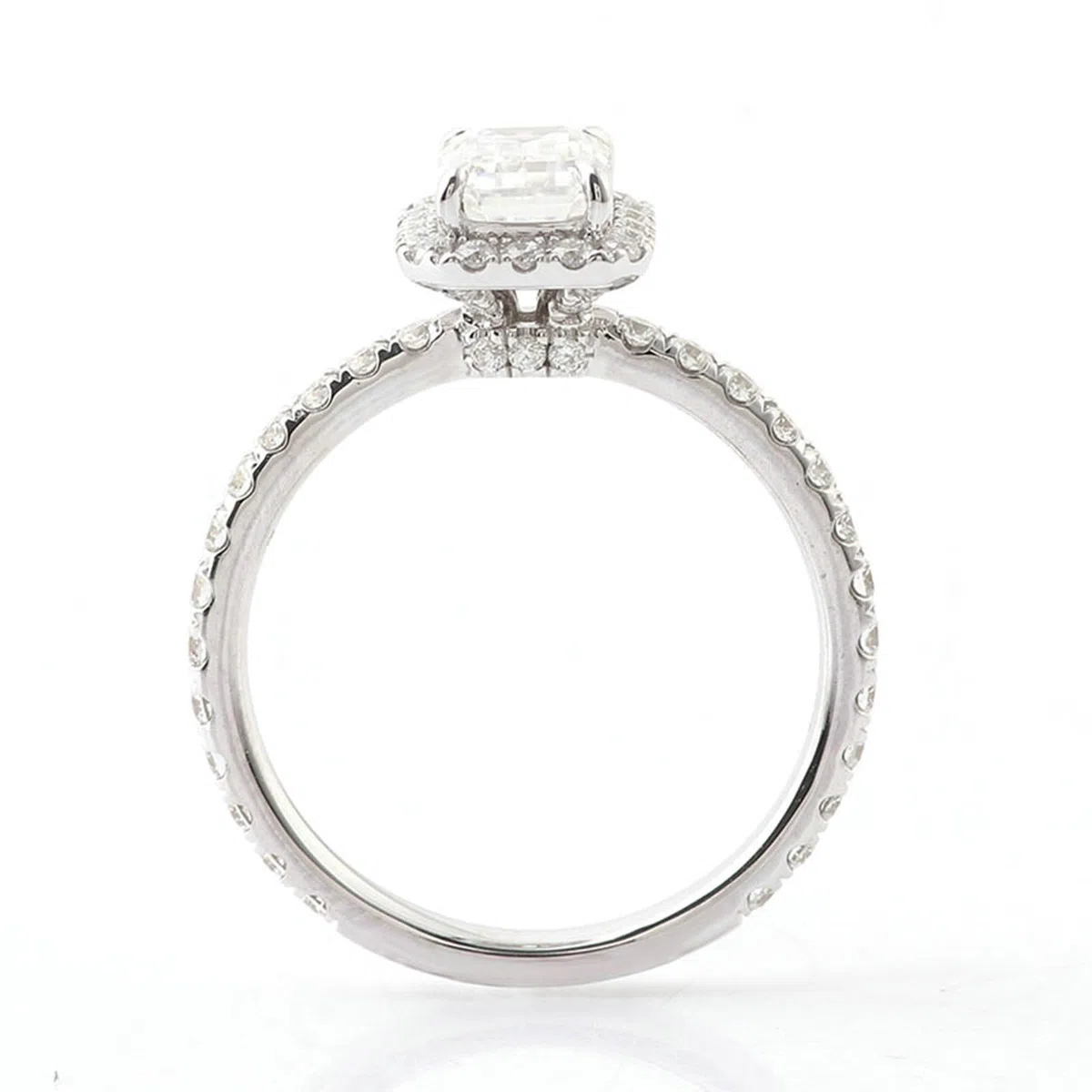 Anillos de oro blanco de 18 quilates para mujer oro 1/2/3 quilates de corte rectangular blanco moissanite elegante anillo de compromiso
