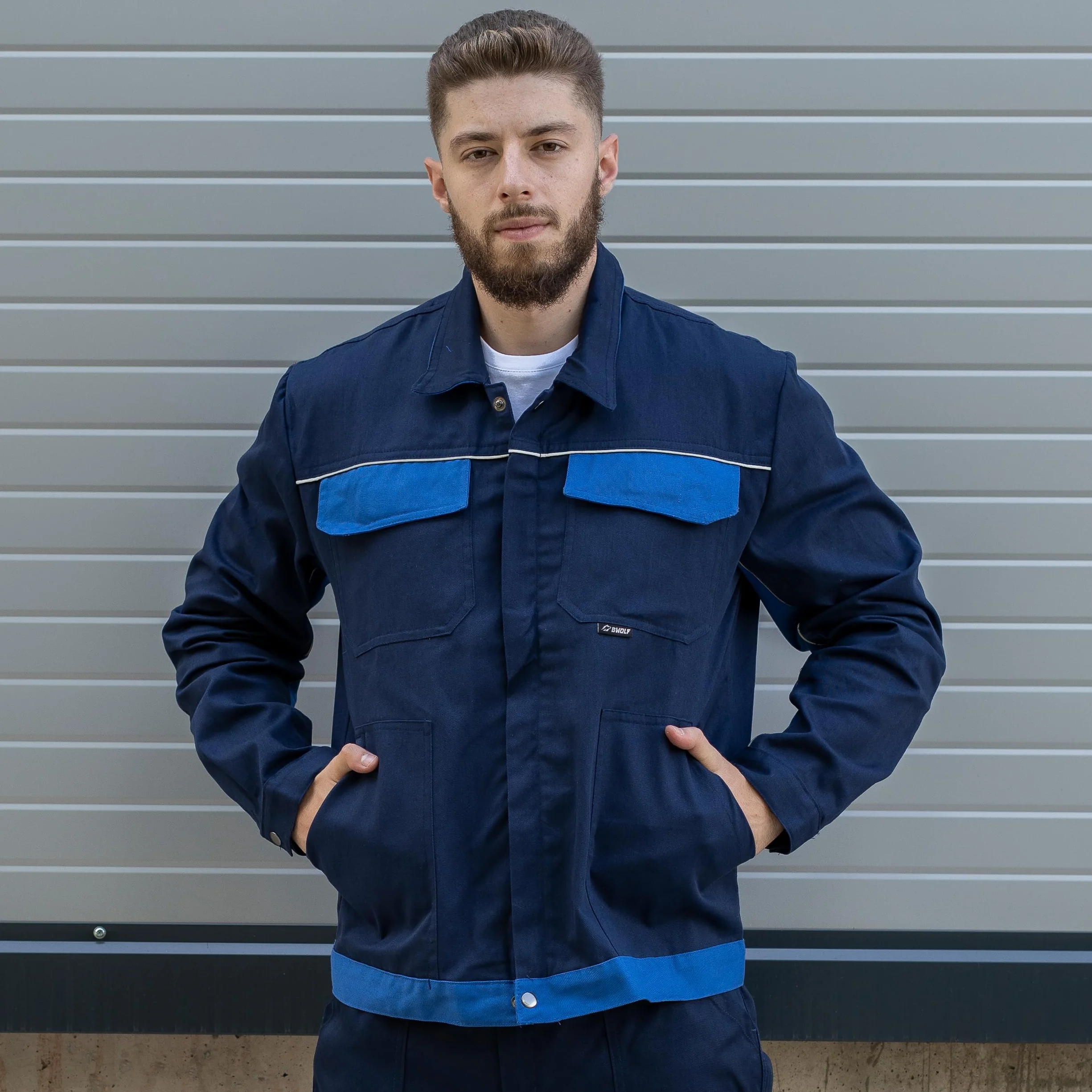 BWOLF ARES 100% Algodón Chaqueta de trabajo hombre - Chaquetas de Trabajo de Algodón para Hombre