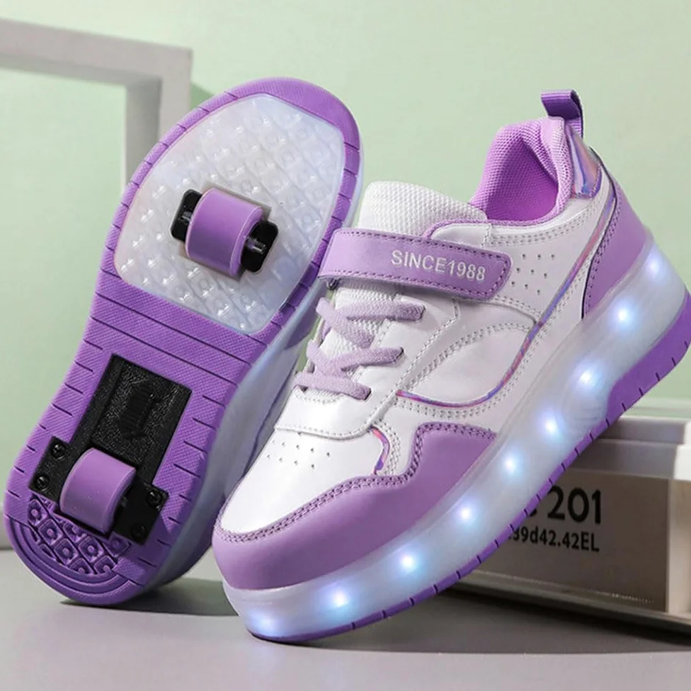 Hiseng Zapatillas con Ruedas Niña 29-40EU, Zapatos con Ruedas para Niñas Zapatillas con Ruedas Niño Zapatillas Patines Zapatos con Ruedas Zapatillas Ruedas Niña Multifuncionales Bambas con Ruedas