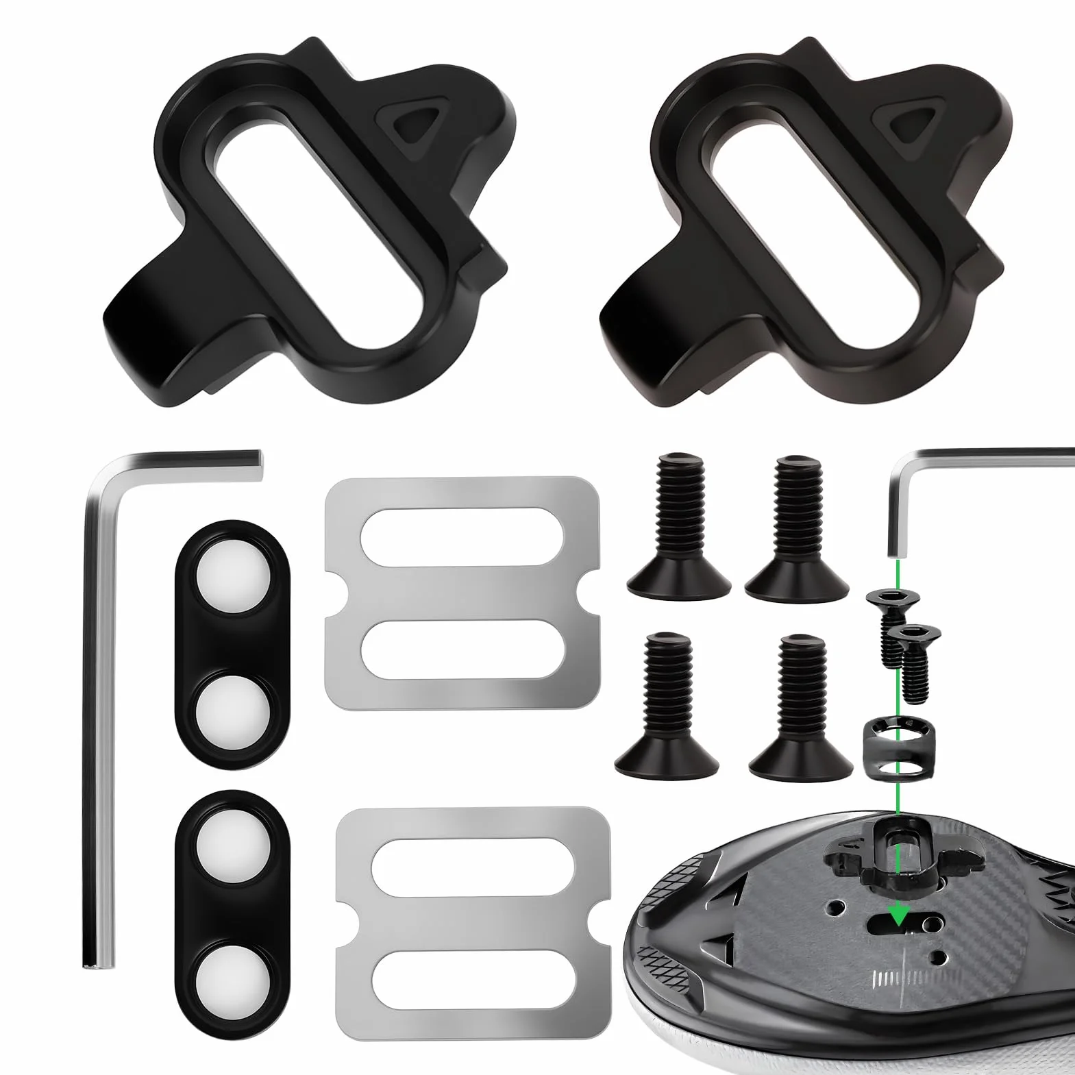 Cleats de bicicleta con placas antideslizantes compatibles con pedales Shimano MTB SPD (SH51) para Cleats Shimano SPD para entrenamiento en interiores, ciclismo al aire libre y commuting