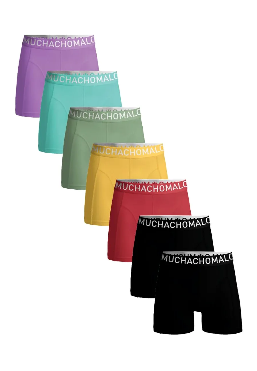 Muchachomalo Calzoncillos para Hombre, Ropa Interior Lisa de Algodón para Hombre, Pack de 7 Unidades, Bóxers Lisos de Corte Clásico con Cintura Elástica