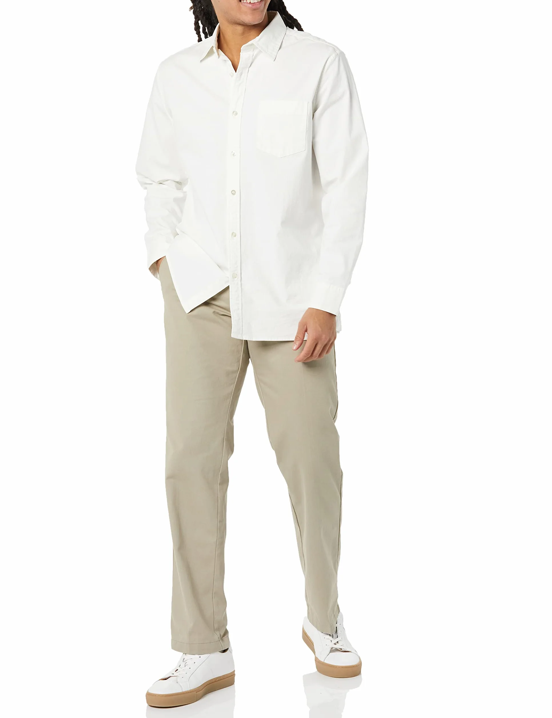 Amazon Essentials Hombre Pantalón Chino sin Pinzas Antiarrugas de Ajuste Recto