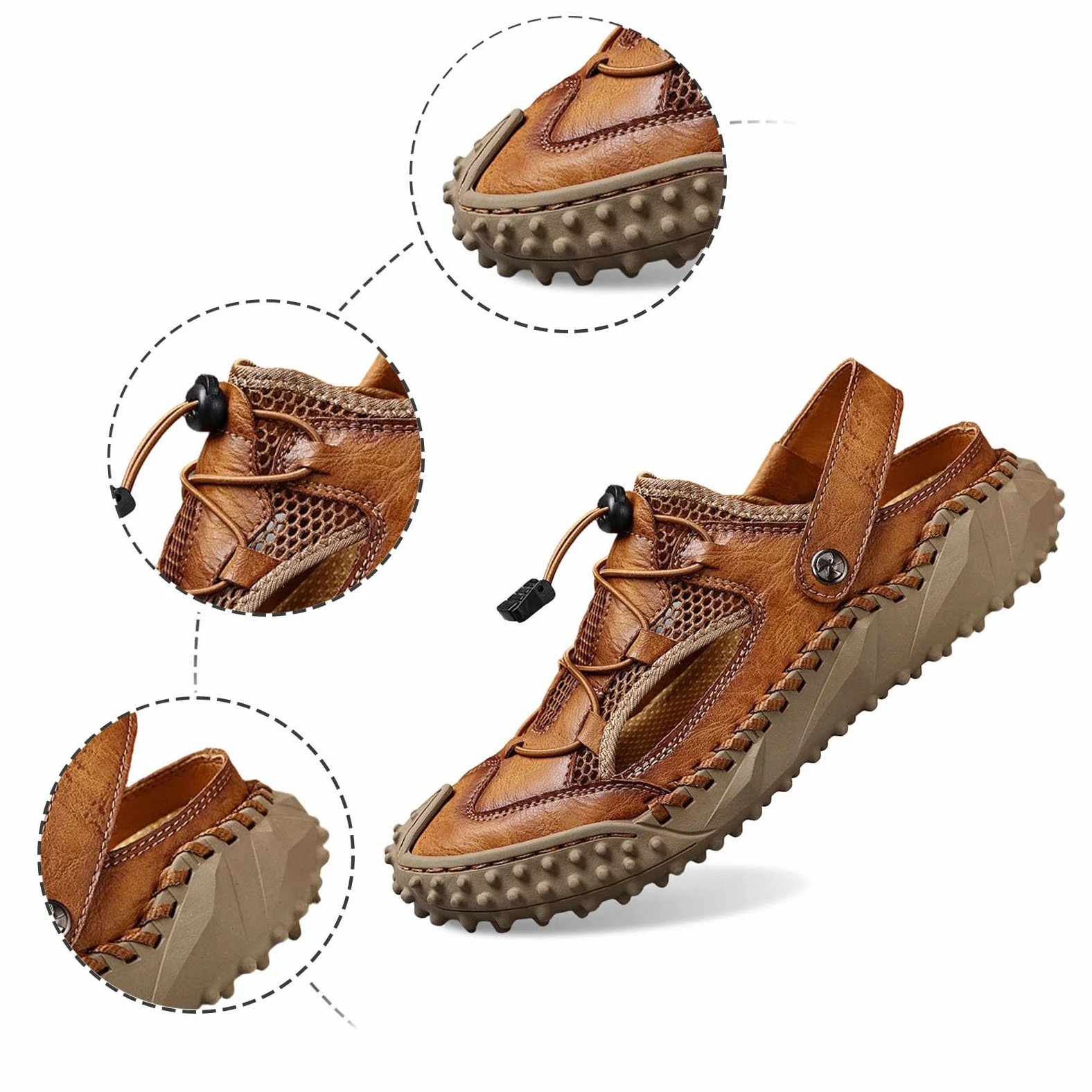 Generisch Sandalias de hombre con soporte de arco para playa, ocio, elegantes, con correa elástica en el tobillo, zapatos cómodos de verano para el día a día