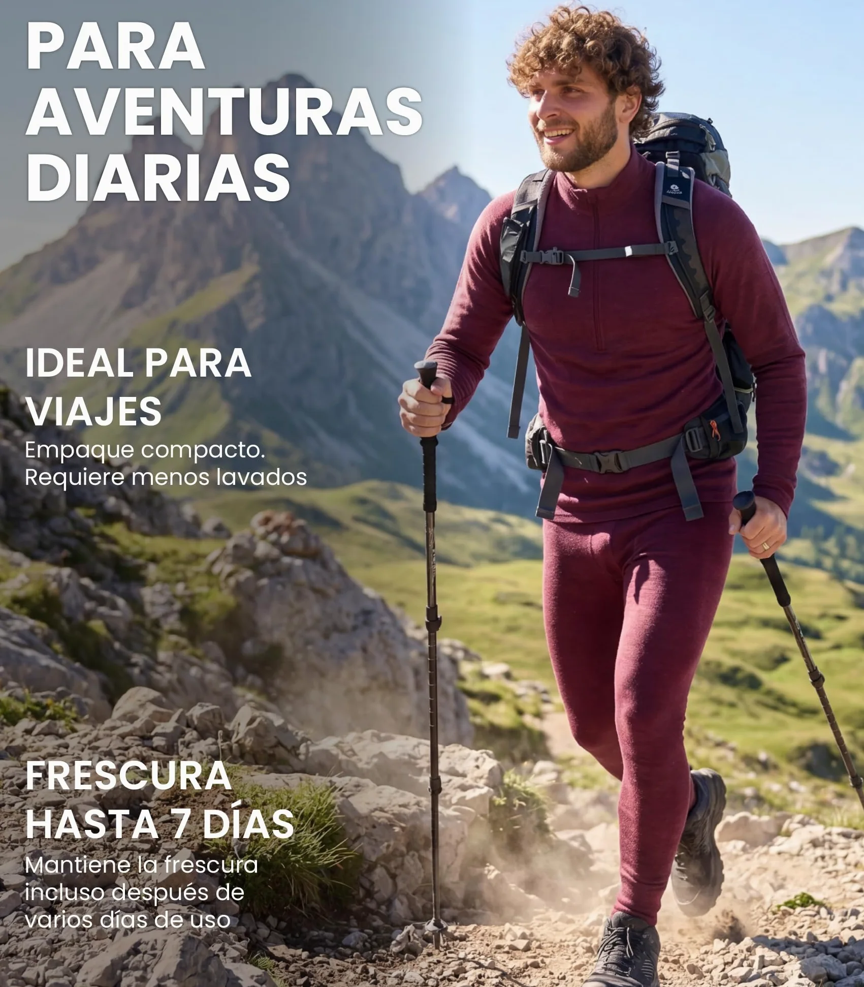 Merino.tech Conjunto Lana Merino Hombre - 100% Lana Merino con Calcetines (Large, 250 Carbón C)