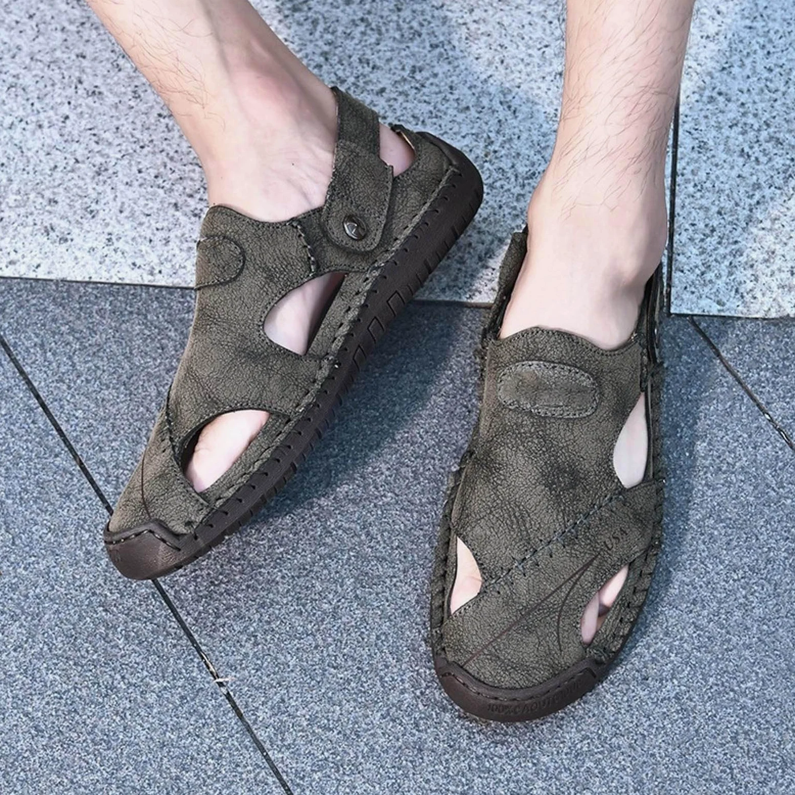Sandalias Playa Hombre Suela de Goma Malla Transpirable con Bandas Ajustables Senderismo Casual Chanclas Piscina Zapas Calzado Sandalia Antideslizante Comodo para Vacaciones Natacion