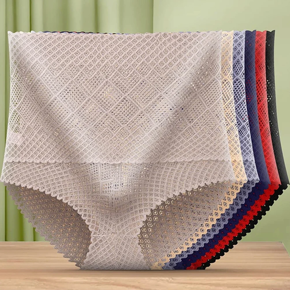 Paquete de 6 Bragas de Mujer Sexy de Encaje Europeo sin Costuras para Mujer realce de glúteos y Bragas para el Vientre Ropa Interior Transparente