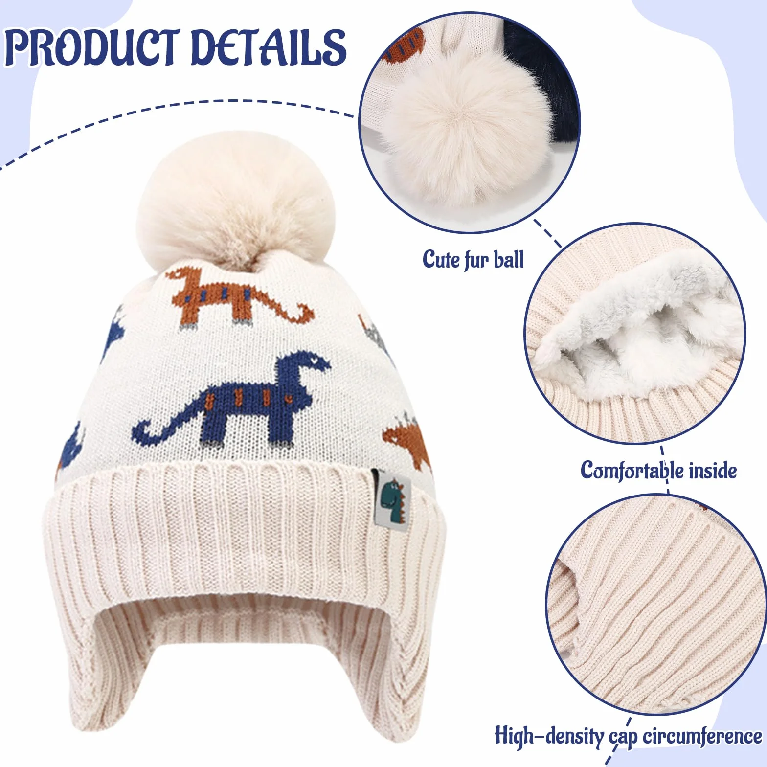 3 Piezas Conjunto De Punto Sombrero Bufanda Guantes, Gorro De Punto TéRmico Con Forro Polar Grueso, Caliente Bufanda Guantes Gorro De Invierno Set, Regalo Para Unisex 2-8 AñOs