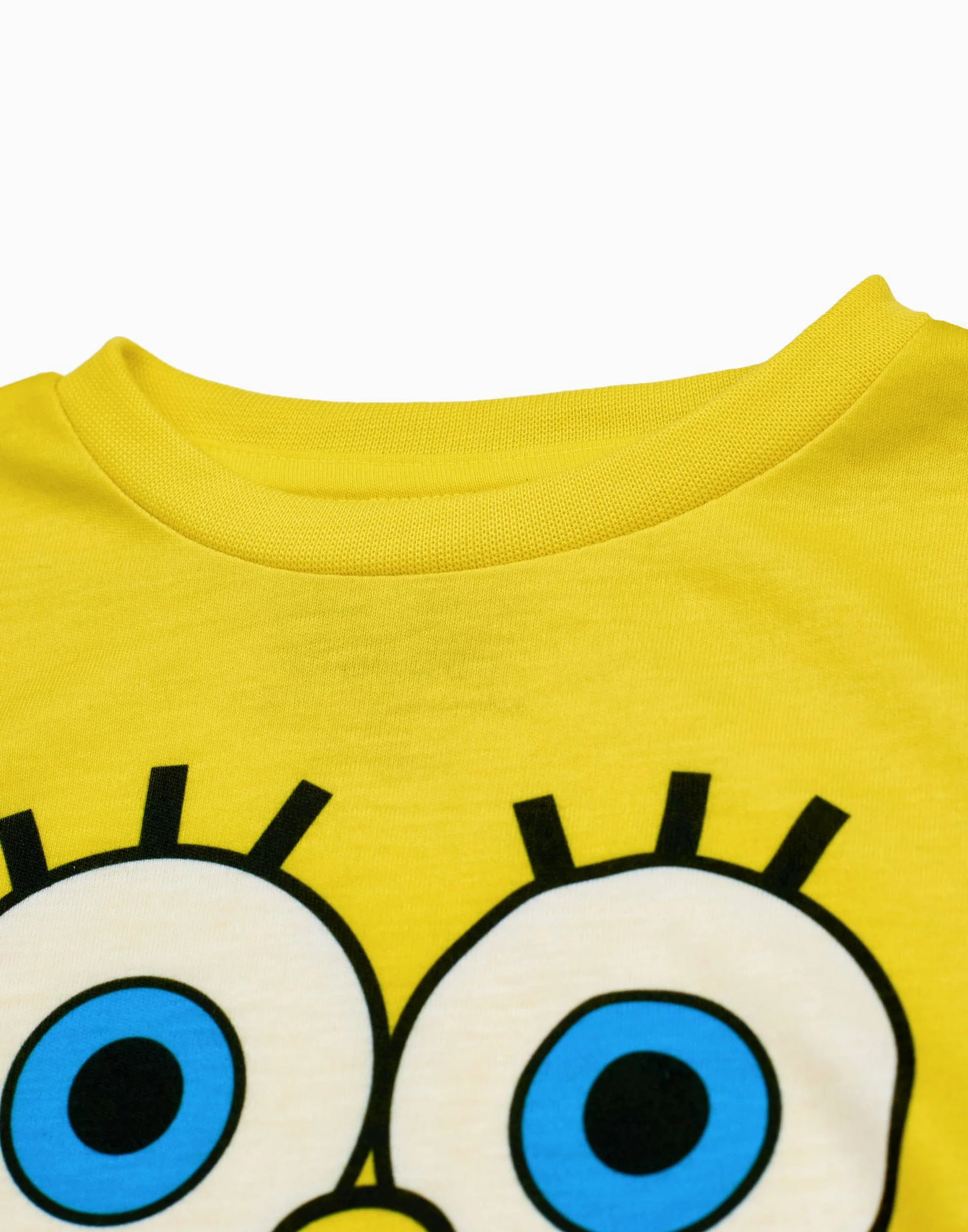 SPONGEBOB SQUAREPANTS Conjunto de Pijama para niños, Paquete de 2 | Camiseta de Manga Larga con gráfico de Personaje en Amarillo y Azul para niño y Pantalones de Pijama de Pernera Larga