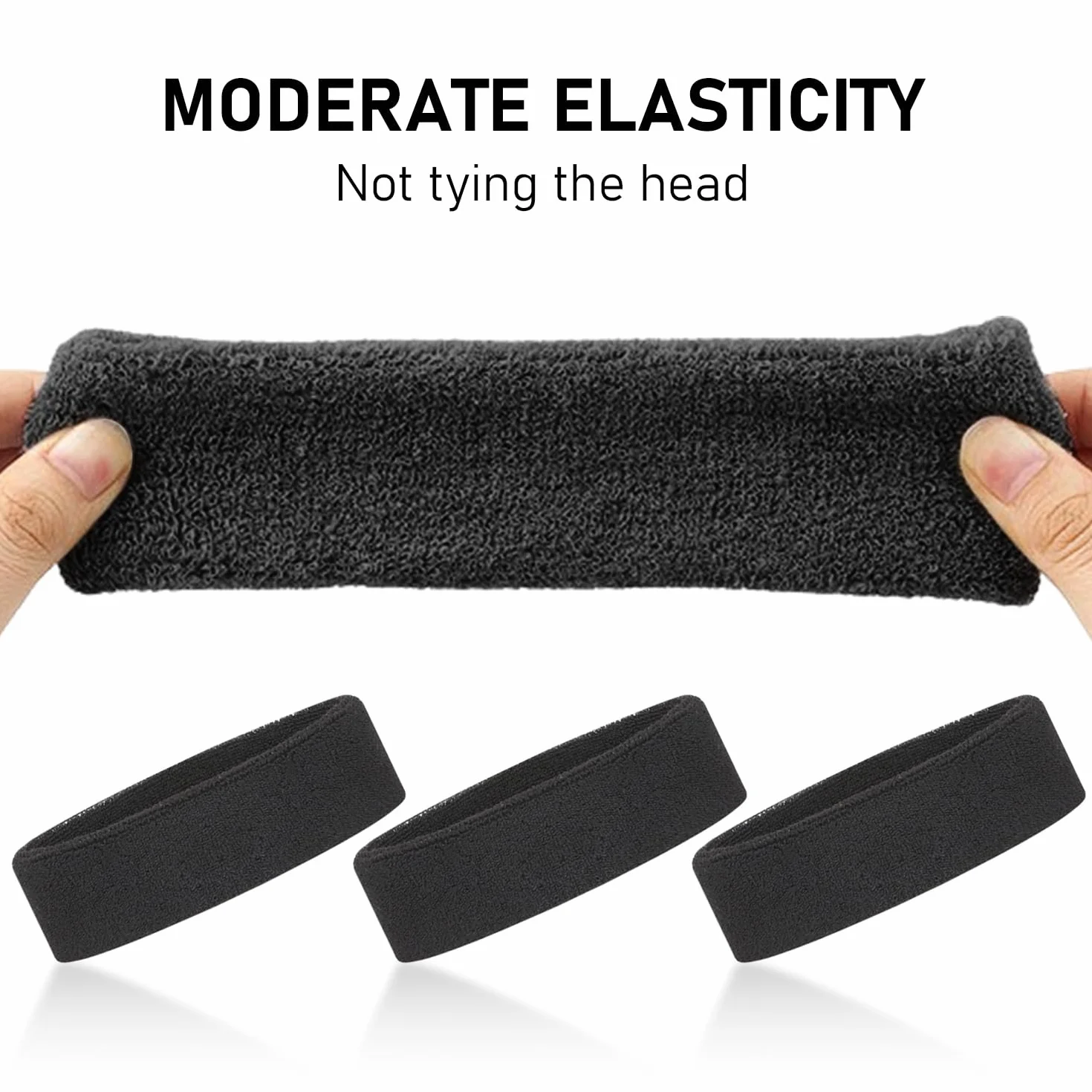 Bandas Deportivas Antisudor 3 Unidades para Hombres y Mujeres, Accesorios Fitness Correr Yoga