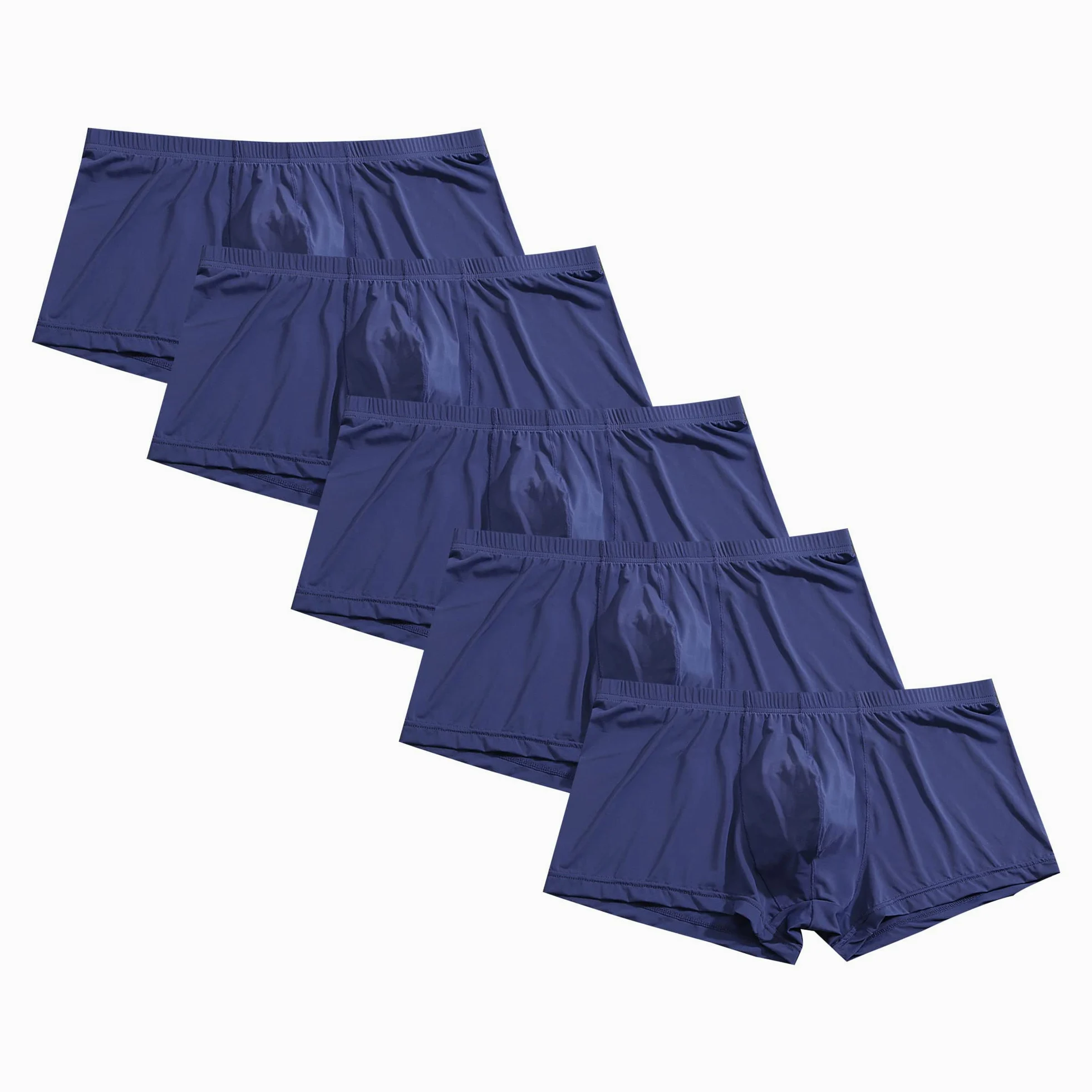 JEShifangjiusu Calzoncillos tipo bóxer de seda de hielo para hombre, transpirables, sin costuras, sexy, transparentes, transparentes