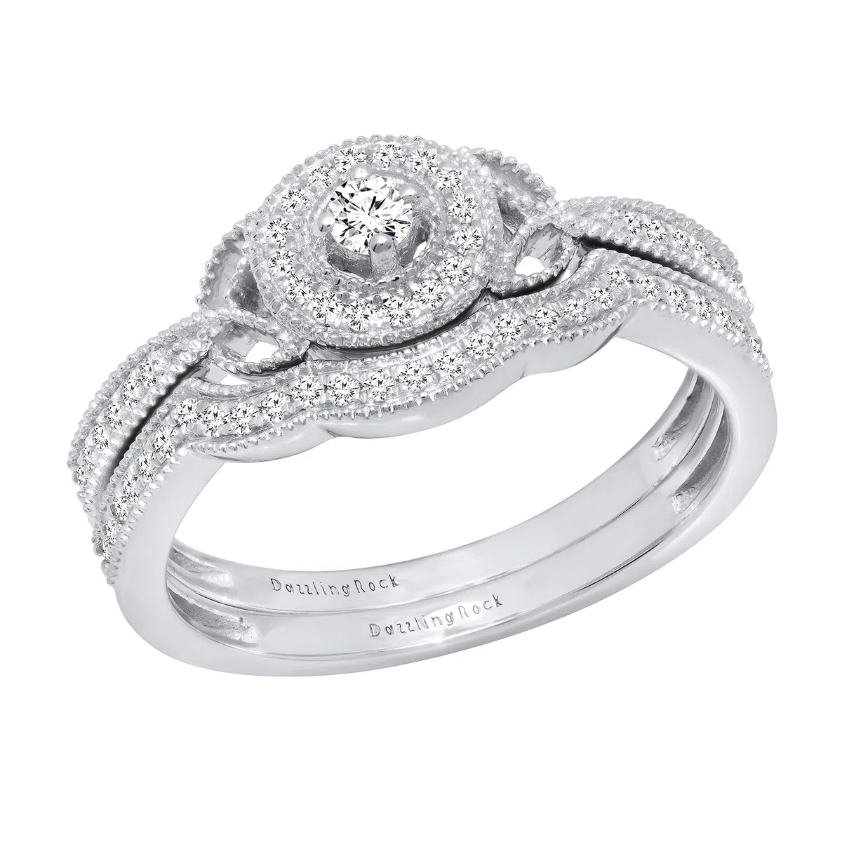 DazzlingRock Collection 10 quilates oro blanco redonda H-I Diamante cultivado en laboratorio.