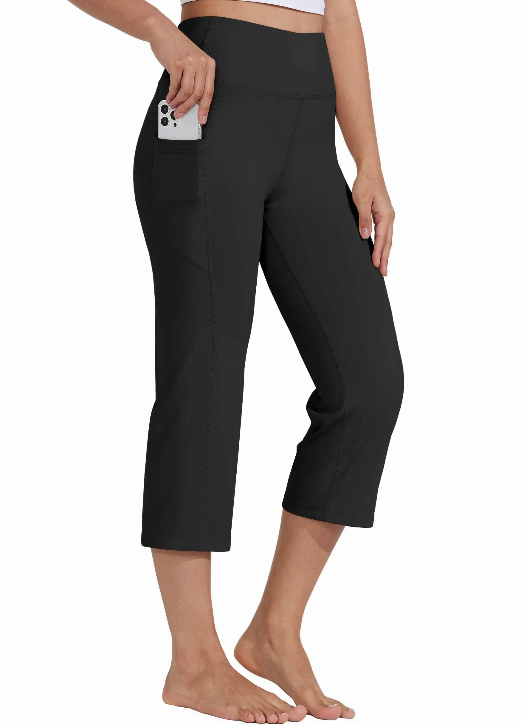 WILLIT Pantalones capris de yoga para mujer de cintura alta, leggings de pierna recta, ejercicio deportivo, entrenamiento Capris 21"