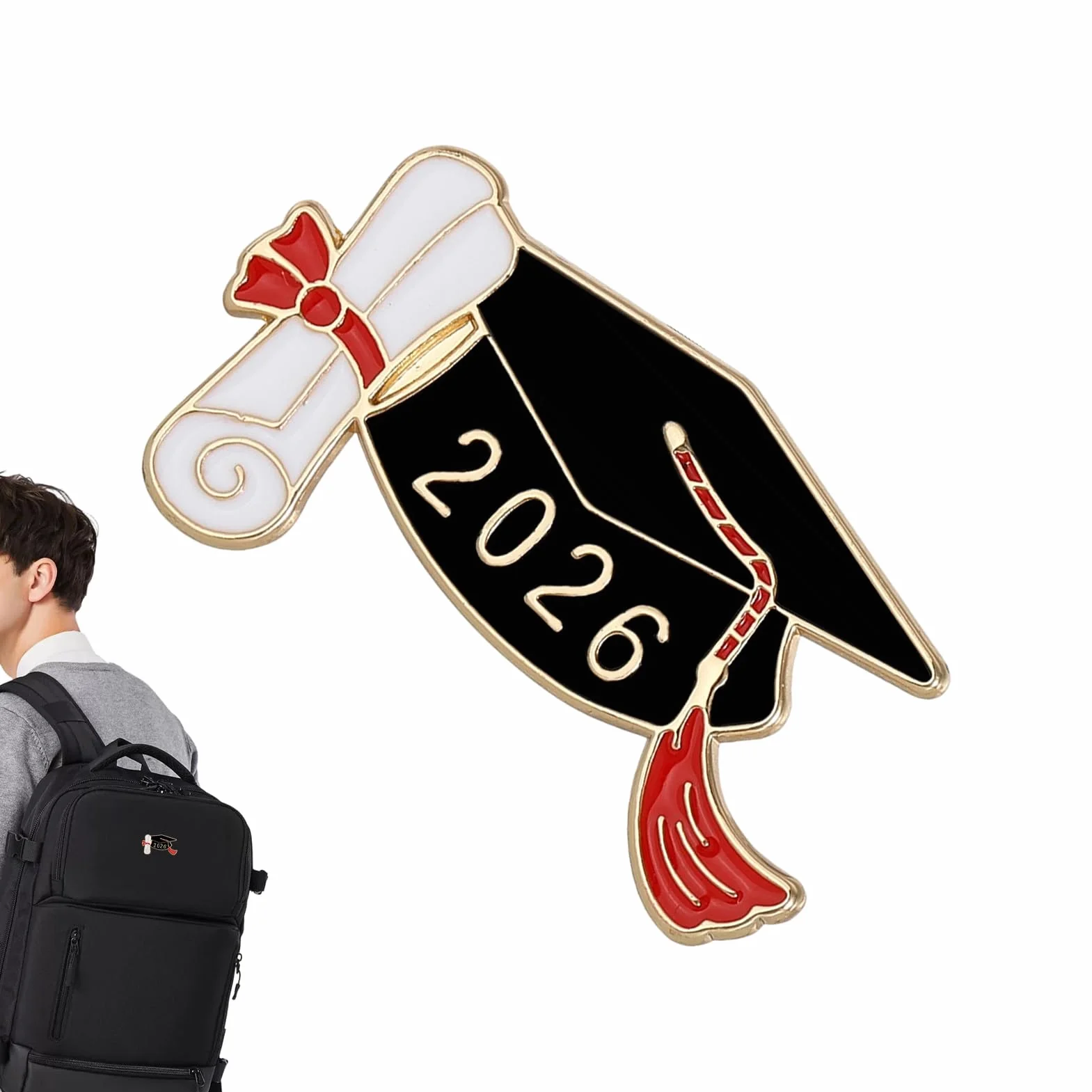 Broche de graduación, insignias de solapa de, pines de graduación 2026 | para profesor, escuela, estudiante, escuela secundaria, universidad, cuello, chal, suéter, bufanda, abrigo, chaqueta