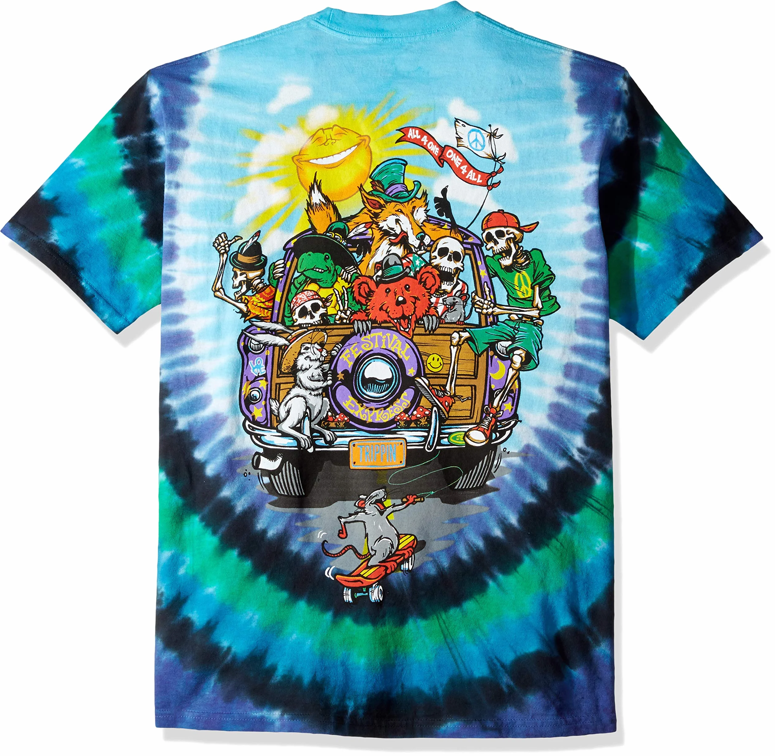 Camiseta de Manga Corta de Trippin' Azul líquido - Multi - XX-Large