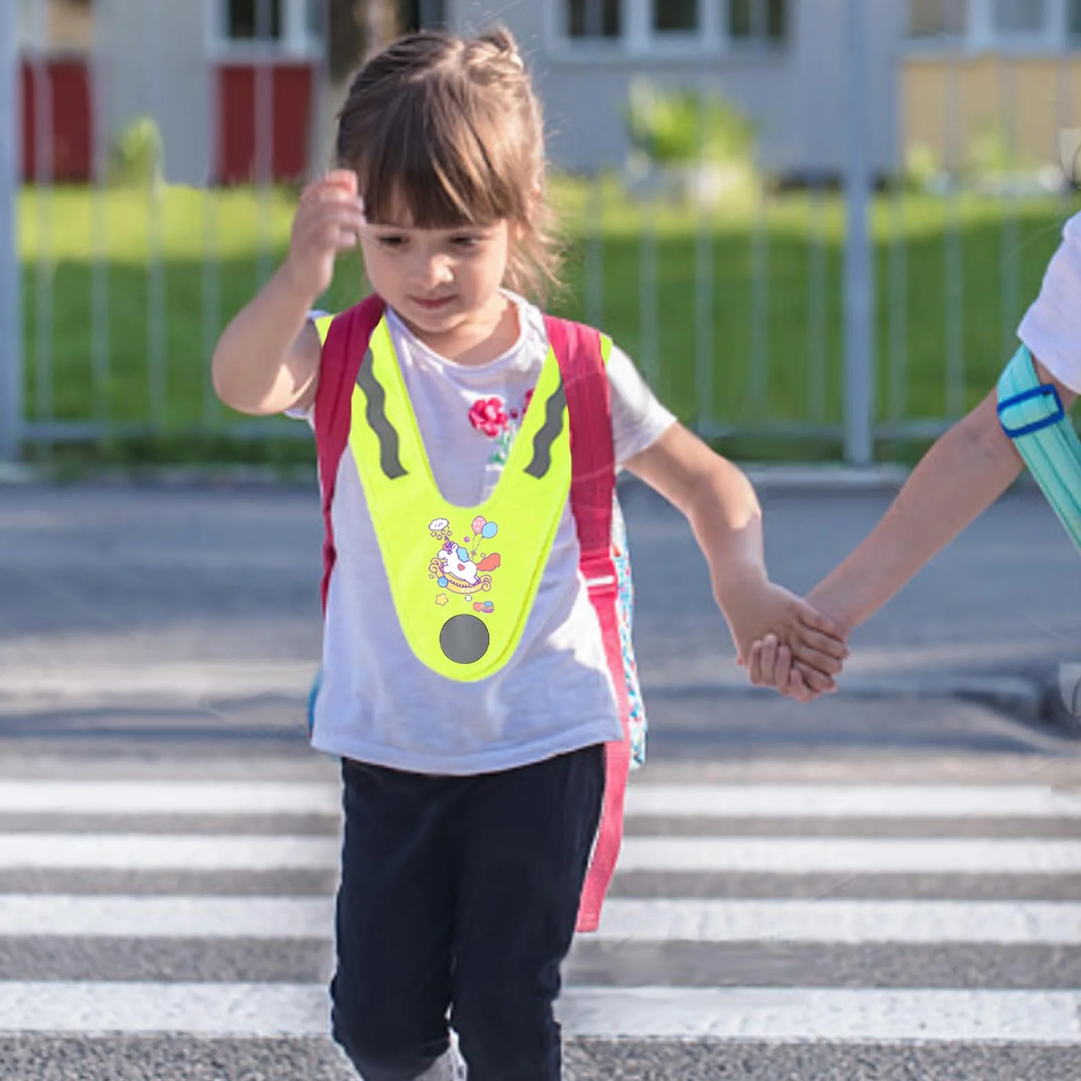 YOUYIKE 2 chalecos reflectantes para niños, en forma de V, amarillo, con bandas elásticas, chaleco luminoso para niños, chaleco reflectante para niños, para correr, ciclismo, carreteras nocturnas (C)